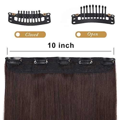 CLITZ 24-Inch Straight Synthetic Hair Extensions for Women & Girls - Natural Brown Clip-In Full Head Hair Extensions | Perfect for Daily Wear, Parties & Special Occasions