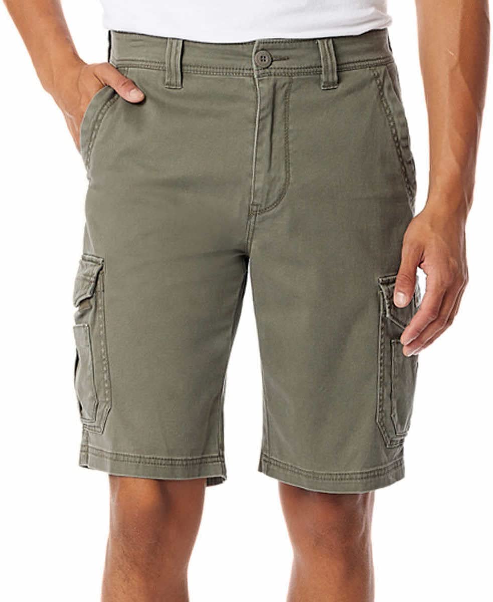 UNIONBAY Men's Midweight Flex Waist Cargo Shorts - Military Green, Size 40 | Comfortable Outdoor Hiking & Casual Wear
