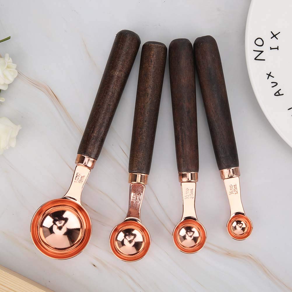 Premium Stainless Steel Rose Gold Measuring Cups Set - 6-Piece Kitchen Measuring Spoons for Dry & Liquid Ingredients - Perfect for Baking, Cooking & Meal Prep at Home