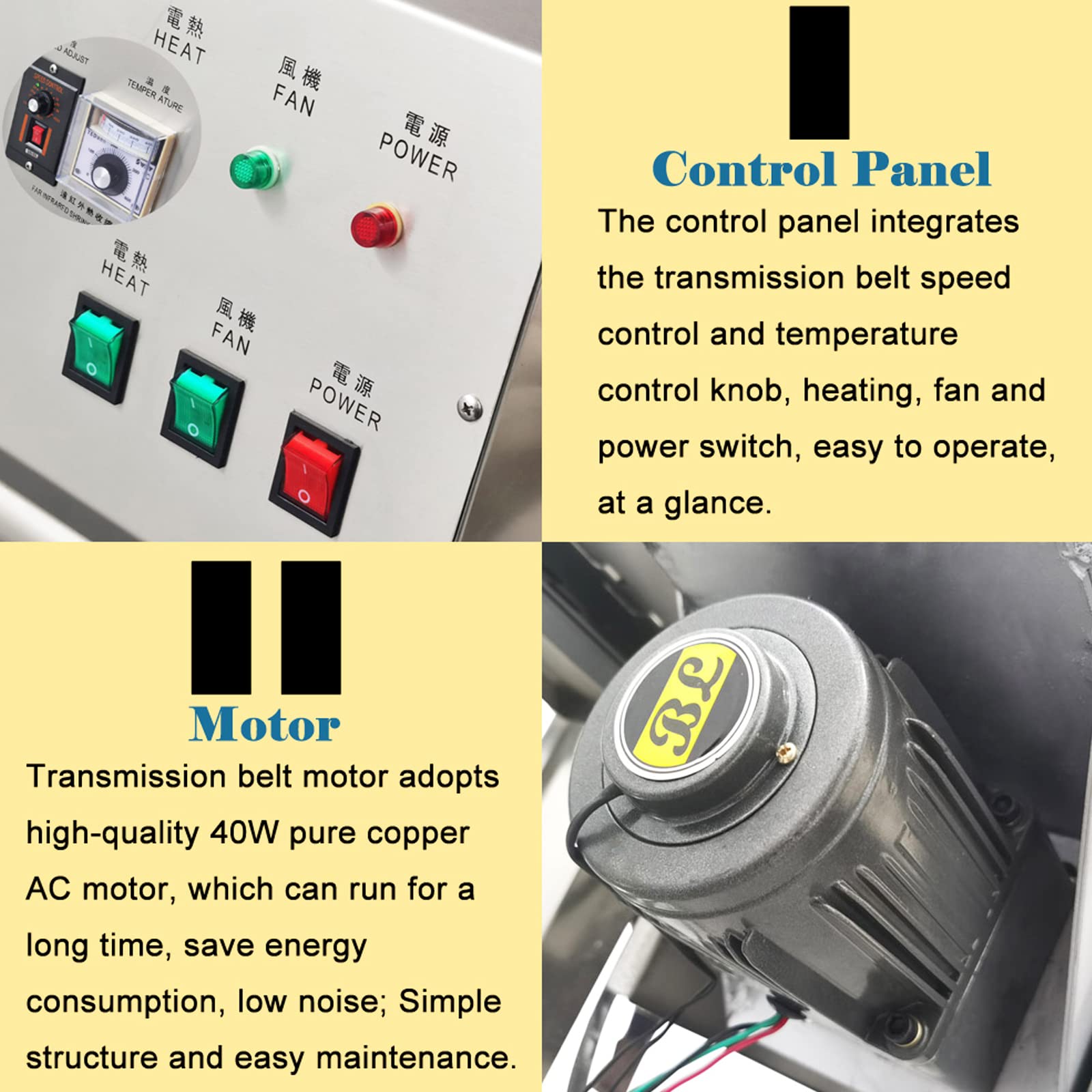 INTSUPERMAI 220V Bottle Tunnel Shrink Wrap Machine - PVC Film Heat Shrink Packaging Equipment for Beverage, Cosmetics & Food Label Wrapping - Perfect for Retail, Warehousing and E-commerce Fulfillment