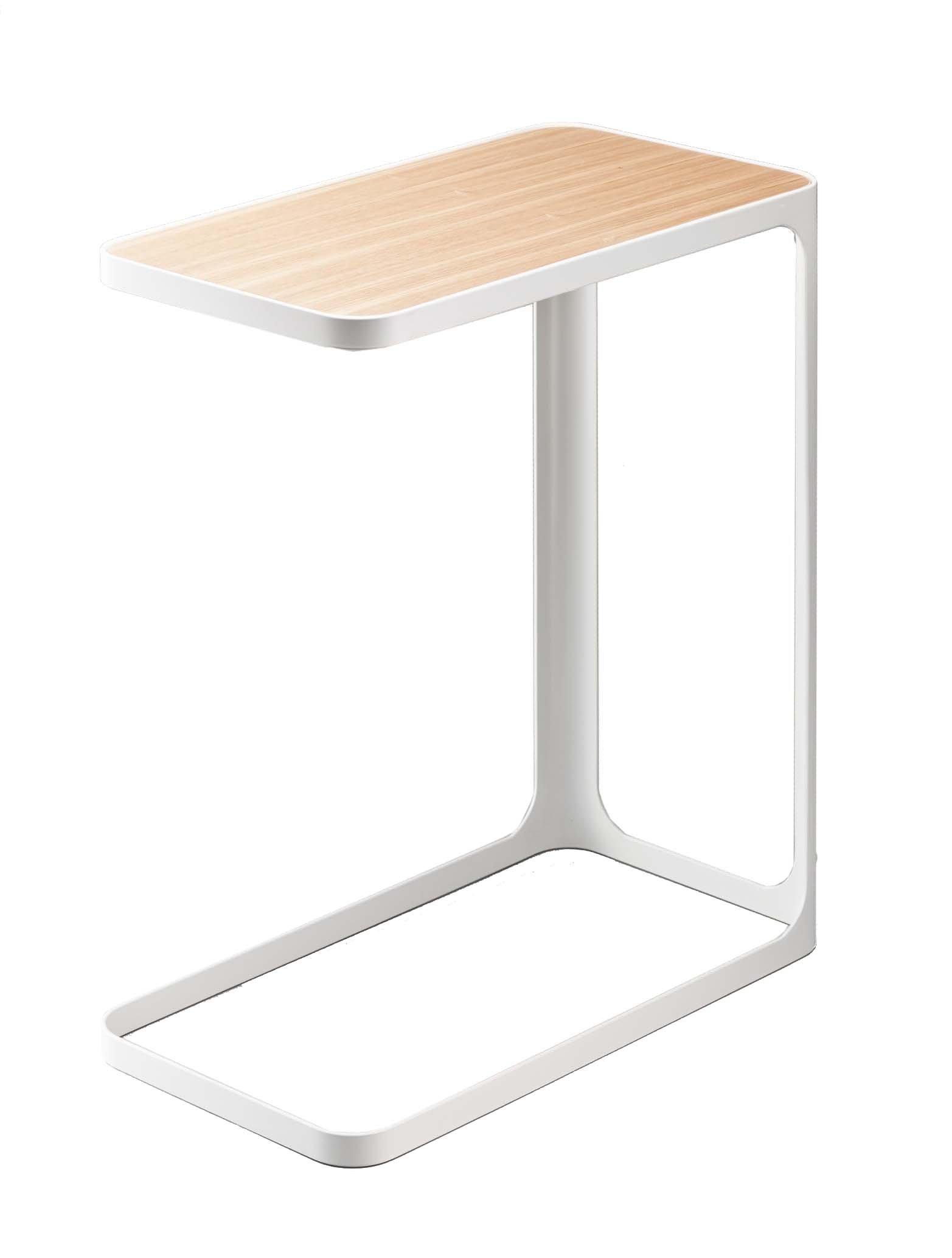 Yamazaki C Home Compact Steel End Table & Side Table - White | Space-Saving Small Table for Living Room, Bedroom & Office