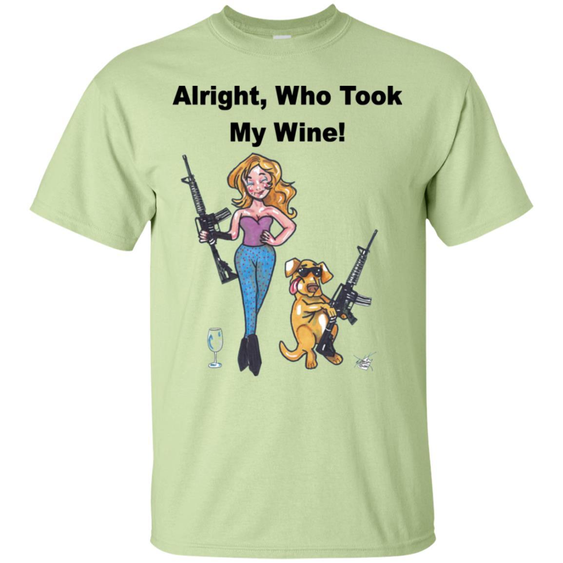 Who Took My Wine? Funny Wine Lover T-Shirt - Soft Cotton Graphic Tee for Women - Perfect for Wine Tasting Parties & Girls Night Out