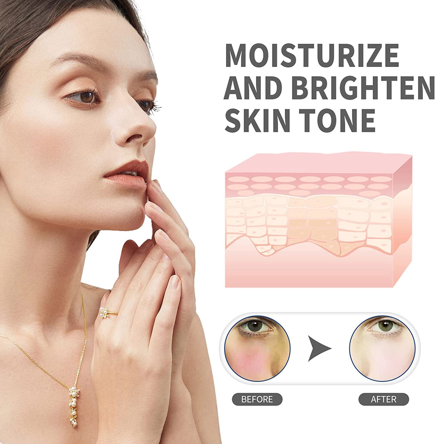 Hydrating & Moisturizing Vegan Face Cream - Lightweight Toning Cream for Brightening Skin Tone | Daily Hydration & Whitening Care | Perfect for Dry Skin, Night Routine & Travel Skincare (1pc)