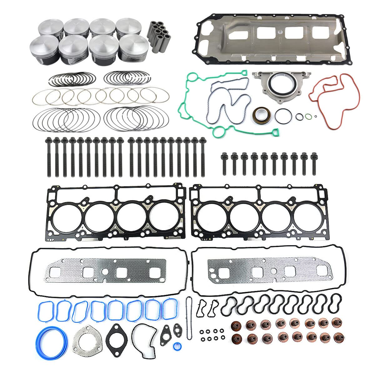 High Performance Engine Pistons & Head Gasket Kit Replacement for 2003-2006 Dodge Ram 1500 & Durango 5.7L V8 HEMI - Compatible with Part# HS26284PT, 5086011AB, 5086010AB, 5086002AA - Perfect for Engine Rebuilds & Performance Upgrades