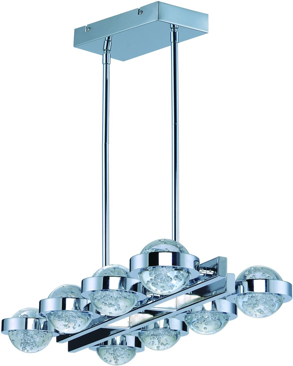12W Cosmo LED 8-Light Pendant Light Fixture in Polished Chrome - Perfect for Kitchen Island, Dining Room, and Modern Home Decor