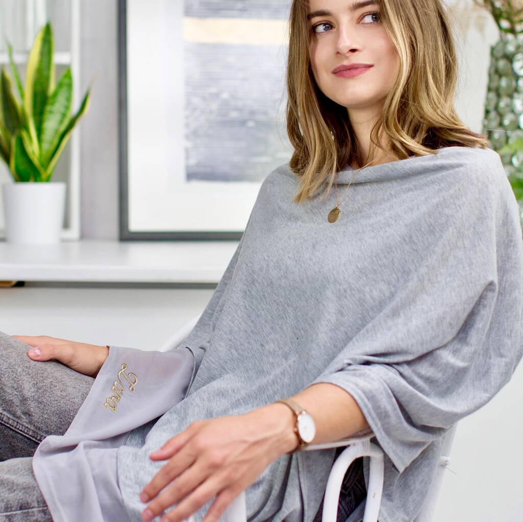 Personalized Wool Blend Mid-Weight Layered Poncho for Women - Cozy Fall & Winter Outerwear, Perfect for Casual Outings, Travel, and Outdoor Activities