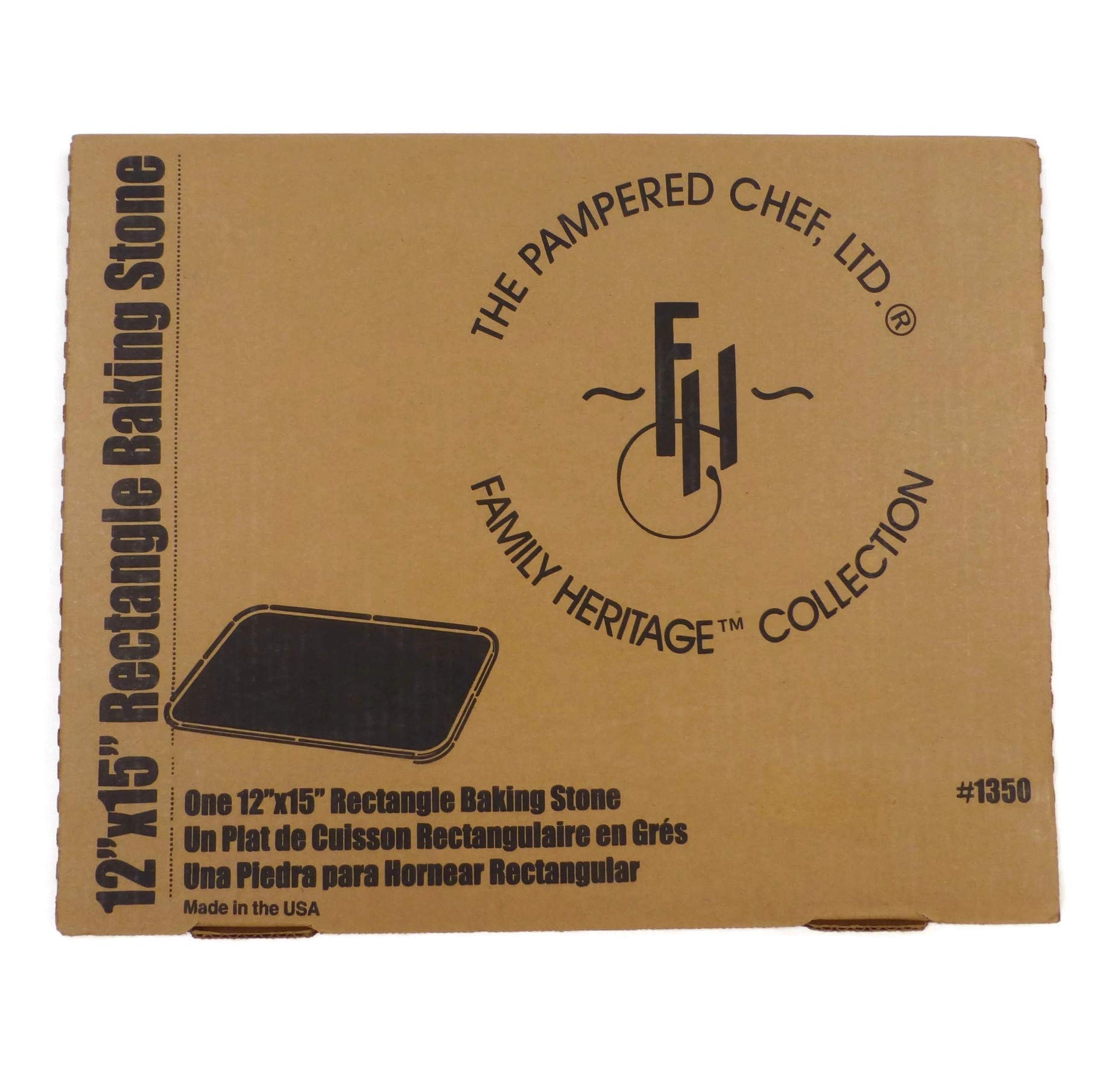 PAMPERED CHEF Rectangular Stone Pizza Bar Pan #1350 - Perfect for Baking Homemade Pizza, Bread, and Desserts | Durable & Non-Stick Stoneware for Even Heat Distribution