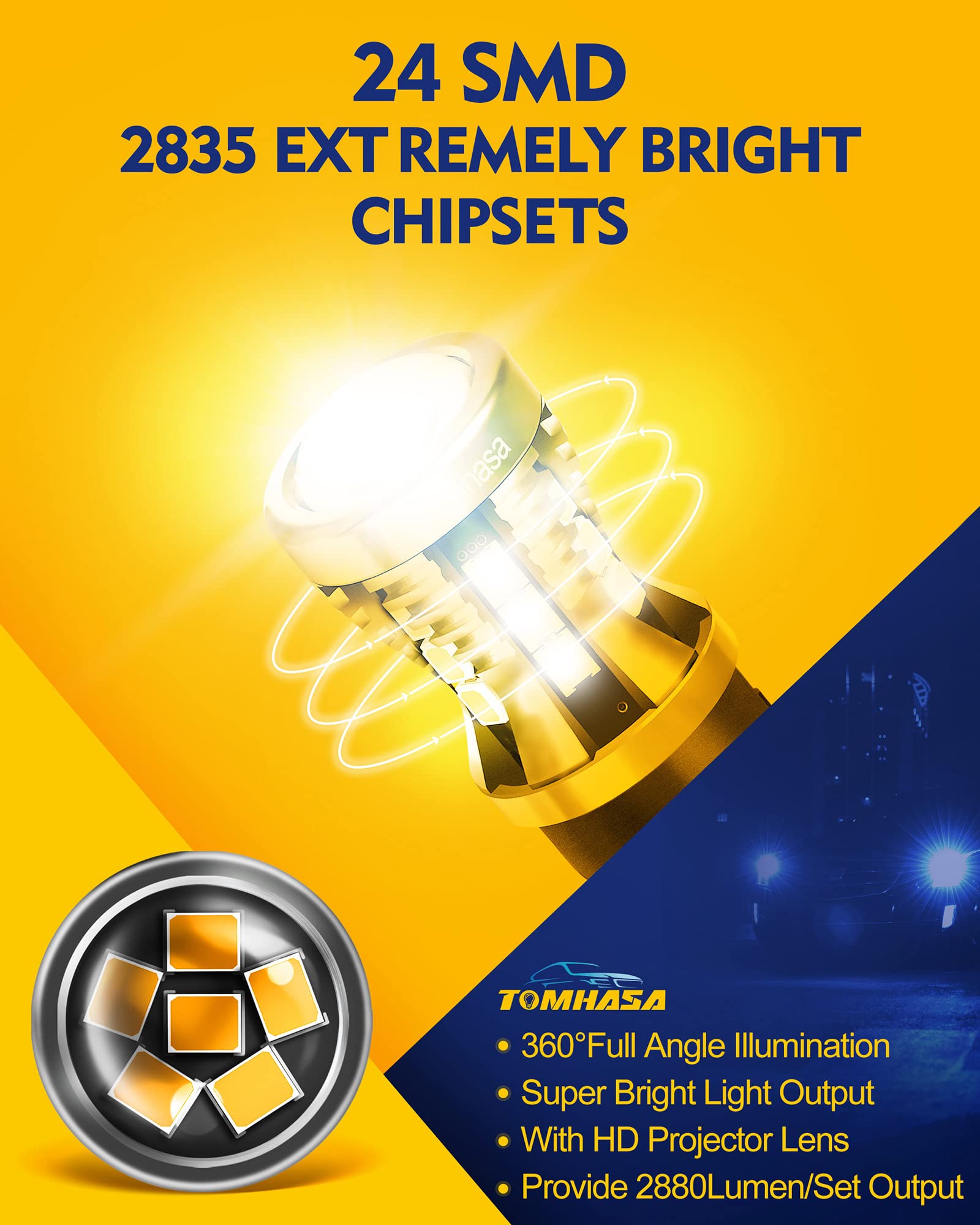 3157 LED Bulbs - Super Bright 6000K White 3056 3156 3057 4157 Replacement Bulbs for Backup Reverse Lights, Turn Signals & Brake Lights (Amber/Red) - Perfect for Trucks, SUVs & Cars Night Driving Safety