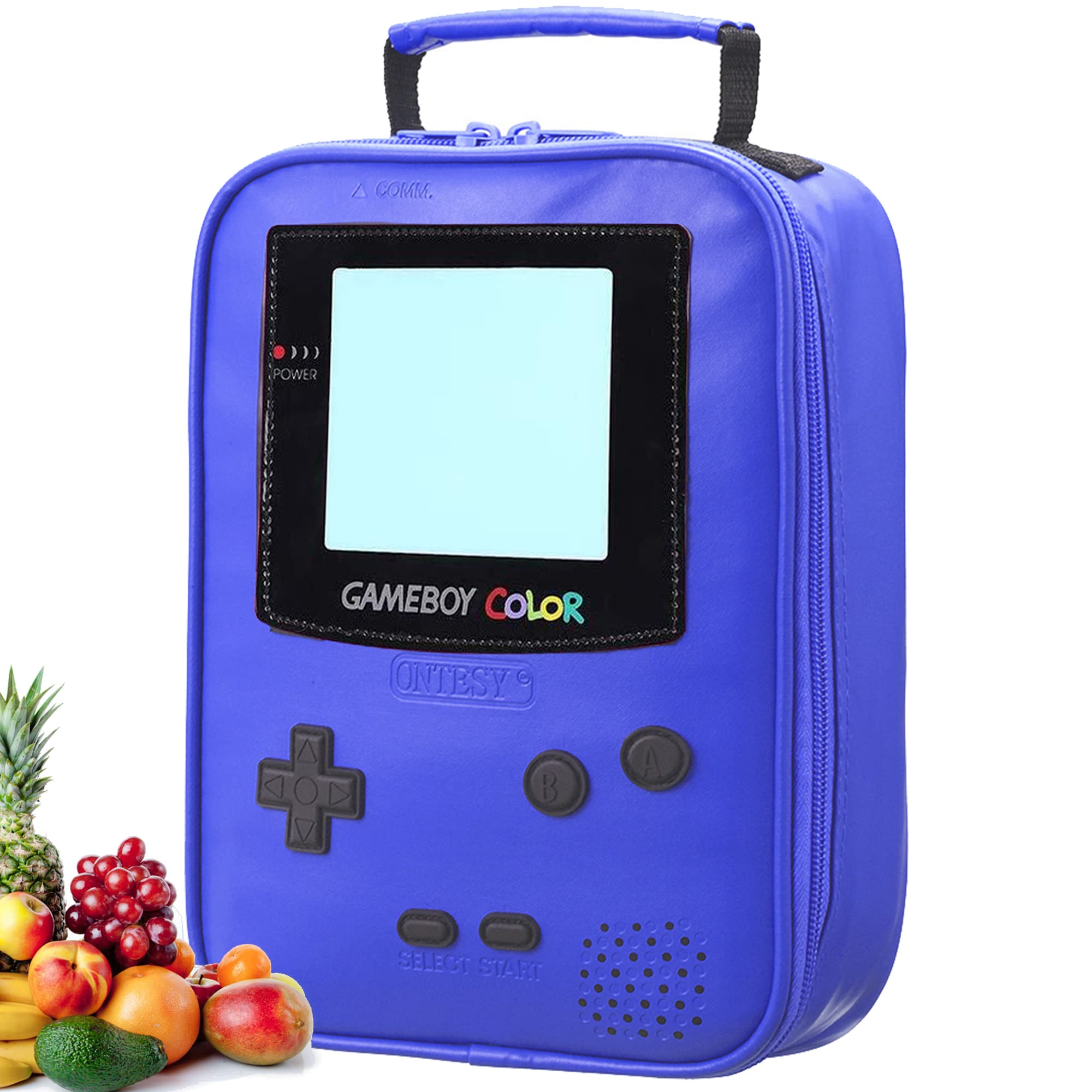 **Insulated Leather Gameboy Lunch Box for Kids - Thermal School Lunch Bag for Boys & Girls, Waterproof Cooler Bag for Toddlers & Teens - Perfect for School, Picnics & Travel**