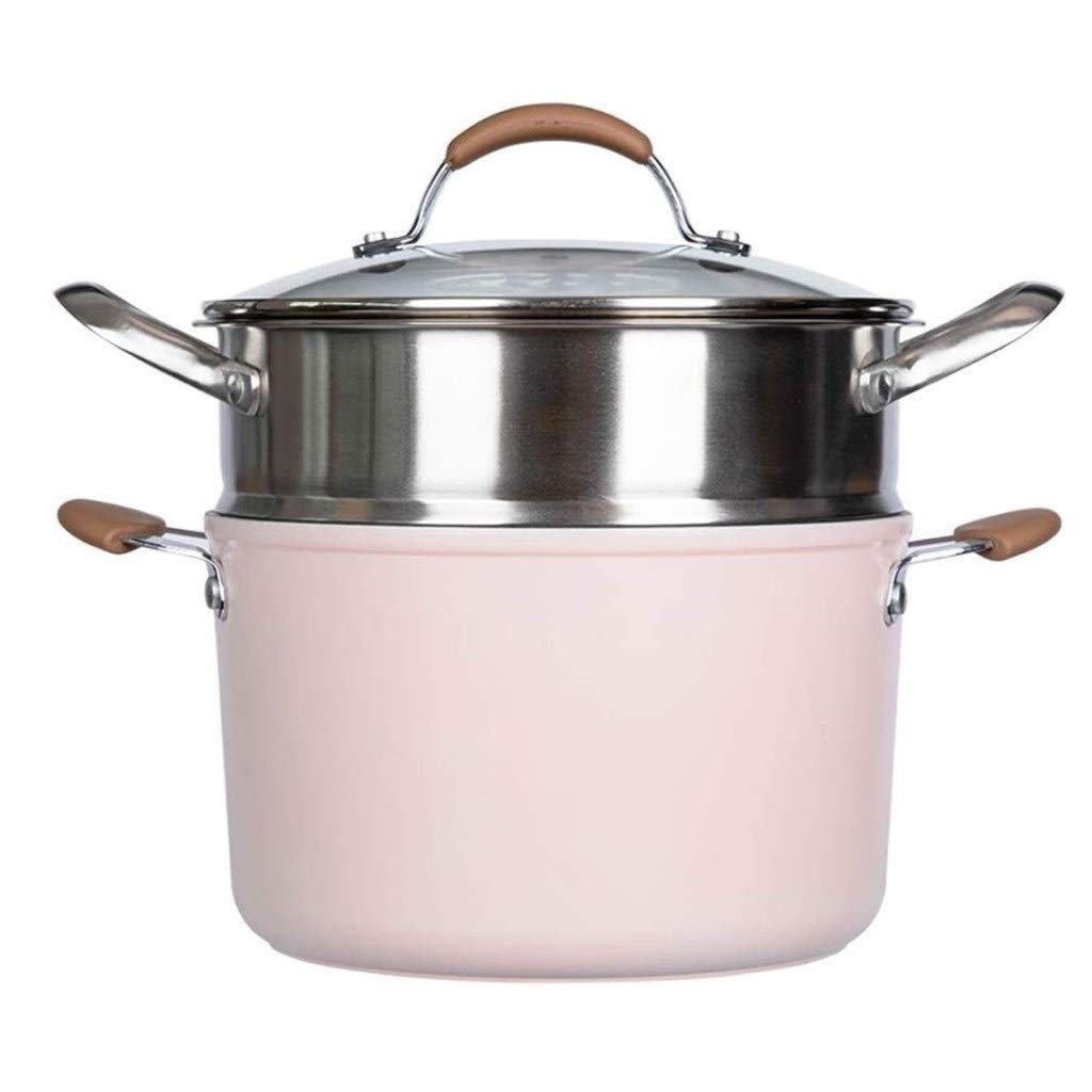EODNSOFN 3-Piece Stainless Steel Steamer Pot with Glass Vented Lid - Safe & Durable Cooking Set for Vegetables, Dumplings, Seafood - Perfect for Home Kitchen & Healthy Meal Prep