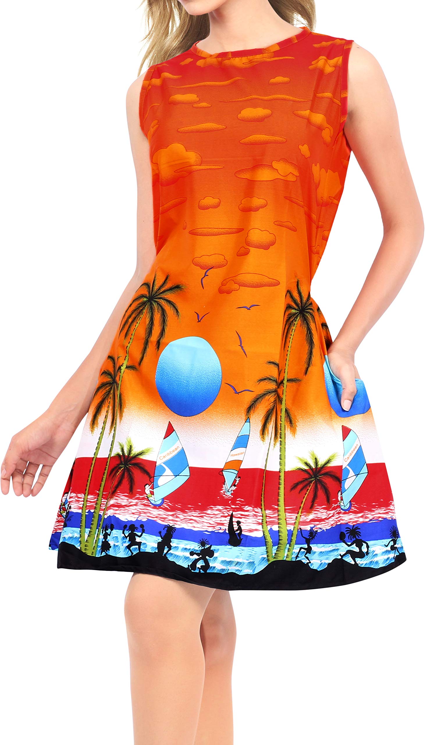 LA LEELA Women's Beach Cover Up - Lightweight Summer Hawaiian Bikini Wrap Dress for Pool, Vacation & Tropical Getaways | Quick Dry Swimwear Cover Up with Pockets