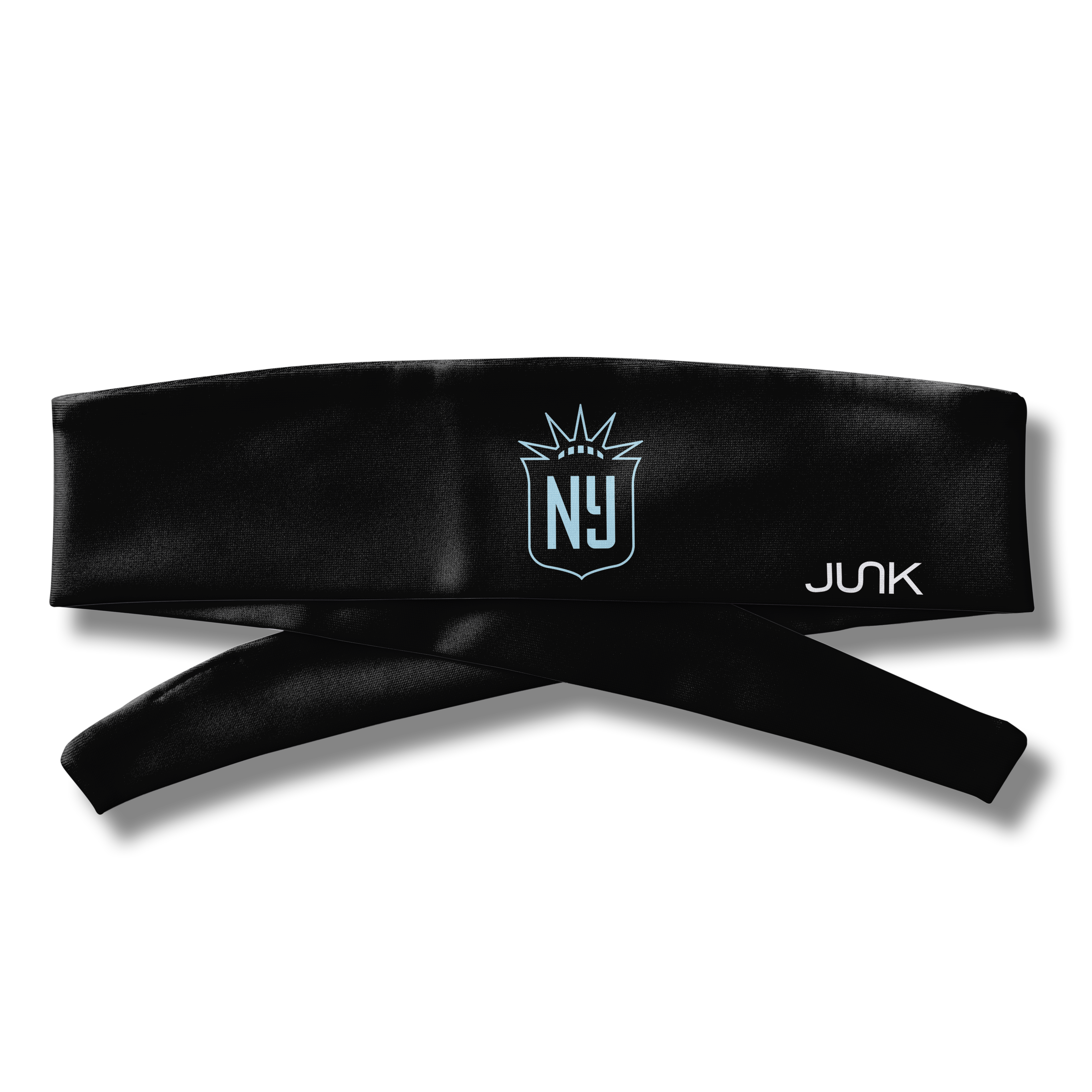 Gotham FC Logo Black Flex Tie Headband - Official NJ/NY Soccer Team Headwear for Women & Men - Perfect for Running, Workouts, and Soccer Games