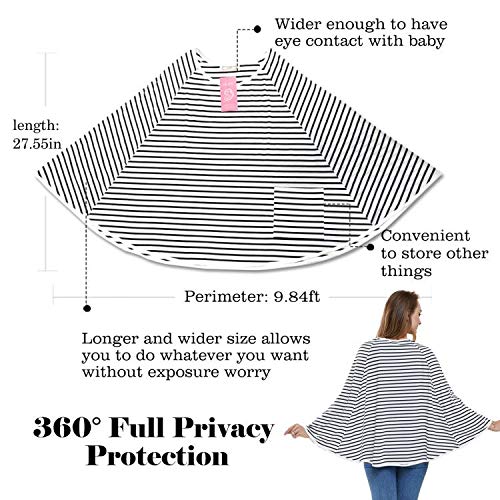 Nursing Cover & Poncho - 360° Privacy Breastfeeding, Stroller & Car Seat Cover - Baby Shower Gift for Boys & Girls
