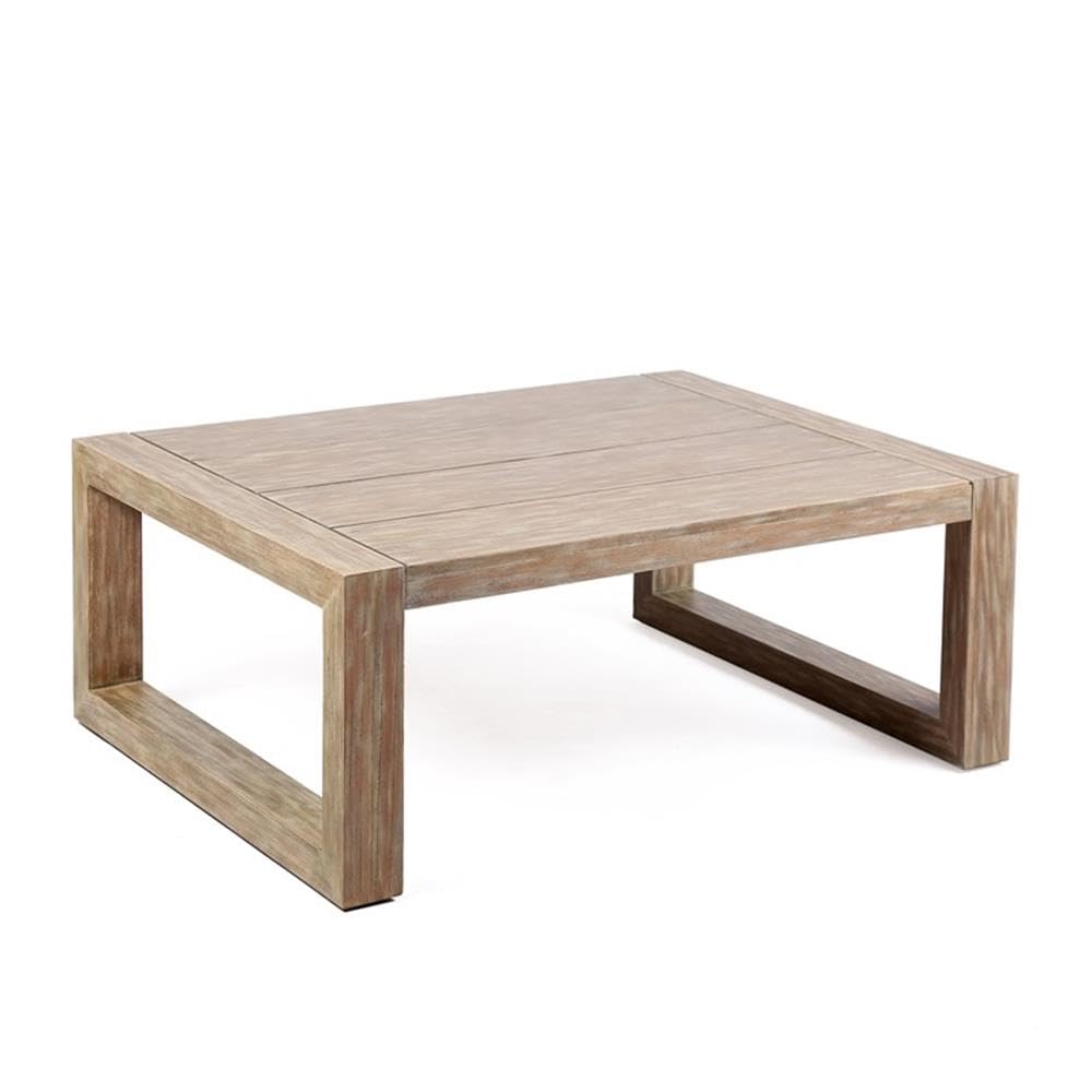 Solid Eucalyptus Outdoor Patio Coffee Table with Teak Finish - Weatherproof & Durable for Garden, Poolside & Backyard Decor