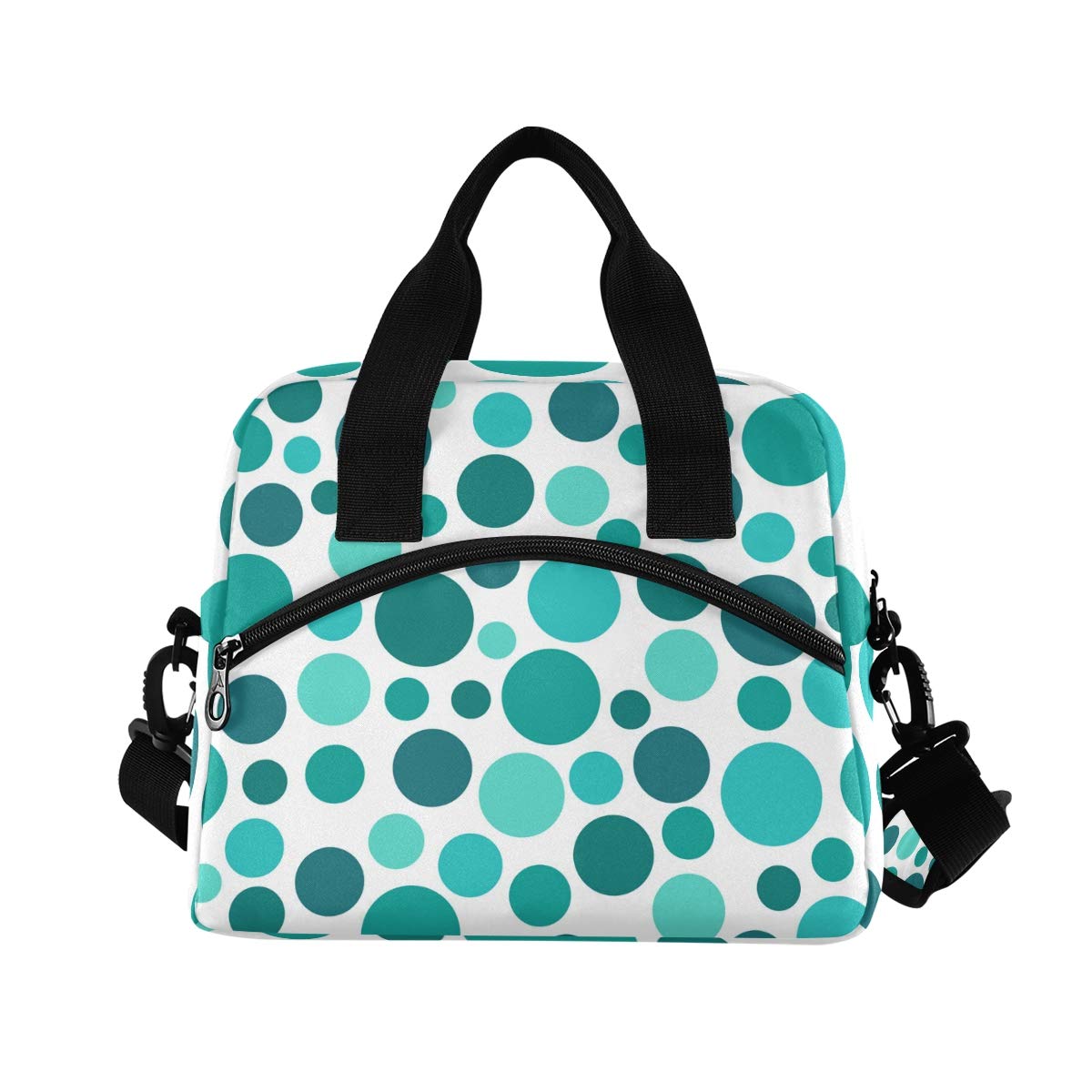 ALAZA Teal Polka Dot Insulated Lunch Bag for Women - Leakproof Lunch Box & Cooler Bag (907g) - Perfect for Work, School, Picnics & Outdoor Activities