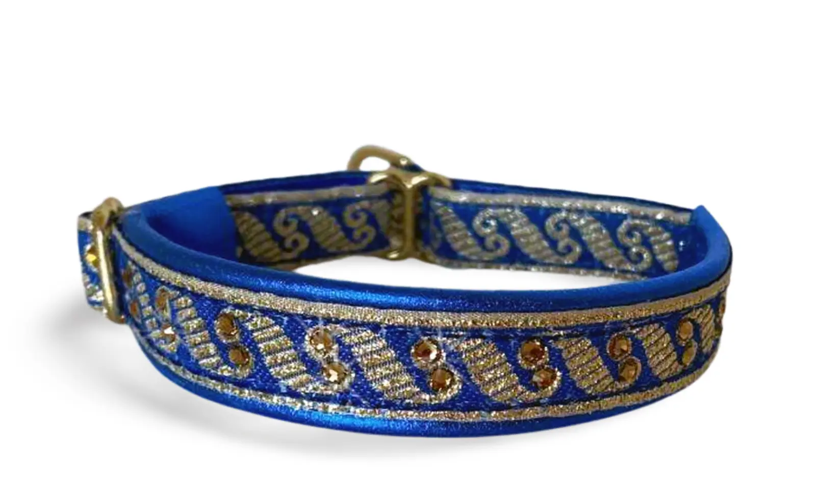 Royal Blue Regency Luxe Limited Slip Dog Collar - 1/2 Inch Width - Premium Adjustable Pet Collar for Small to Medium Dogs - Perfect for Training, Walks, and Fashion Accessories