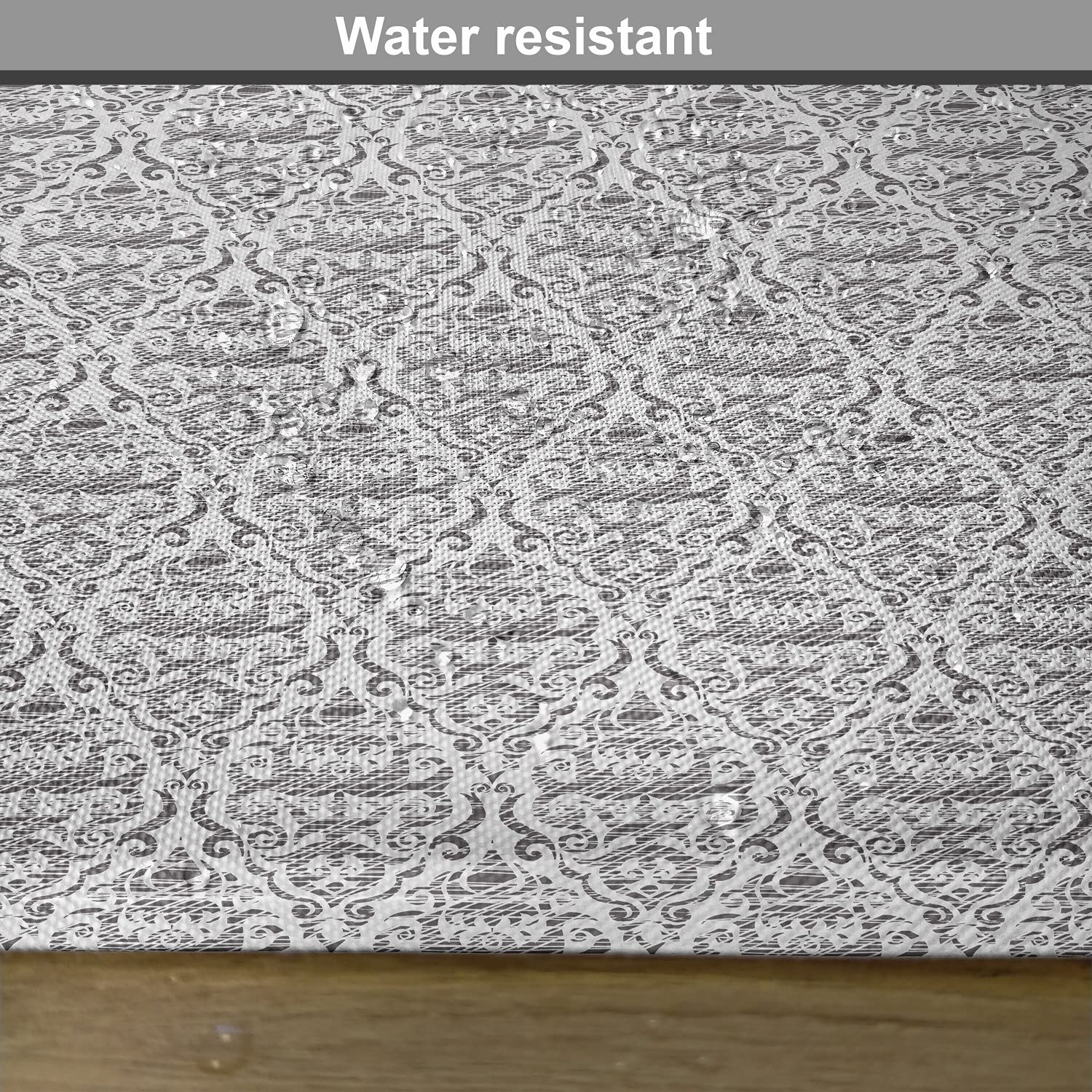 Ambesonne Victorian Place Mats Set of 4 - Grunge Hatched Look with Curlicue Swirling Ornamental Motif - Washable Fabric Dining Table Placemats in Dark Blue Grey & Pale Blue - Perfect for Elegant Dinner Parties, Holiday Gatherings & Home Decor