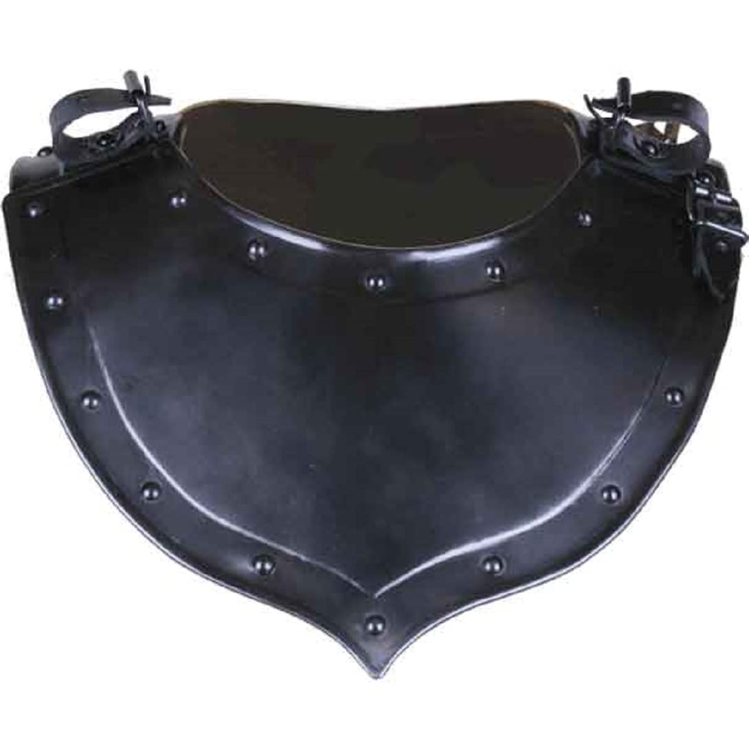 Small Blackened Balthasar Gorget - Medieval LARP Neck Armor for Cosplay, Renaissance Fairs & Historical Reenactments