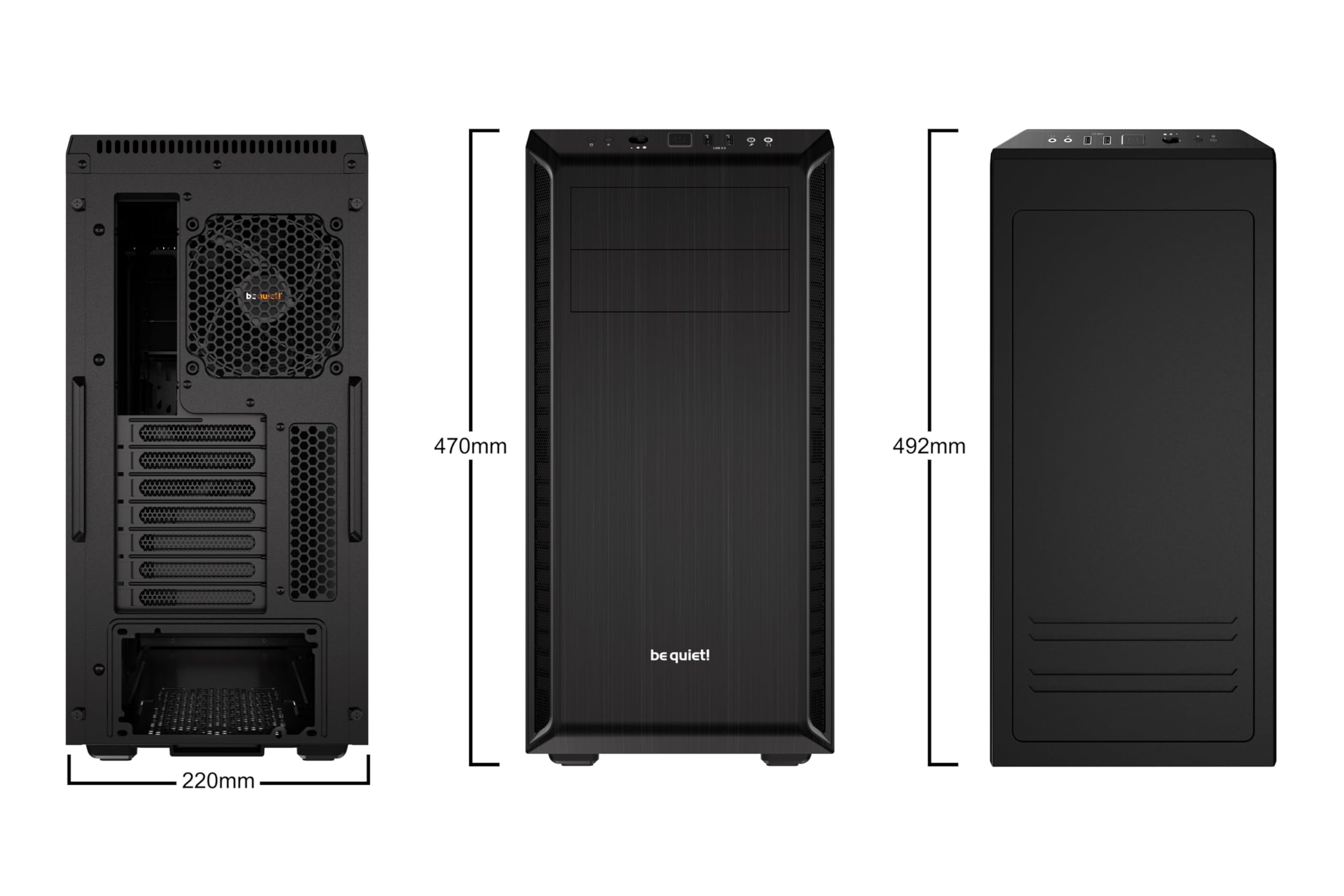 be quiet! Pure Base 600 ATX Midi Tower PC Case - 2 Pre-Installed Pure Wings Fans | Silent Black Gaming Computer Case | Perfect for Home Office & Gaming PC Builds