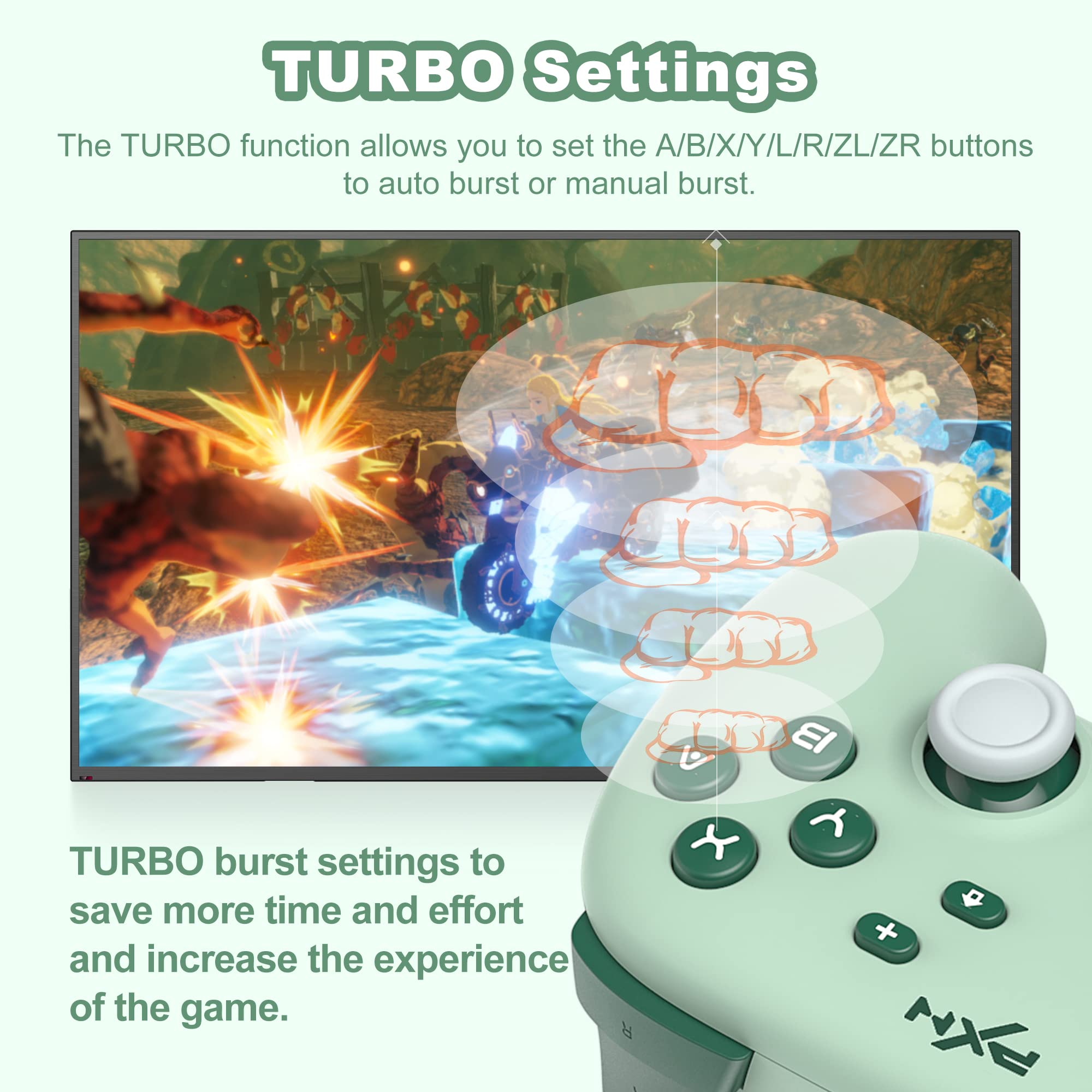 PXN Wireless Pro Controller for Nintendo Switch/Switch Lite/Switch OLED - Programmable Turbo, Gyro, Vibration, Wake-Up Function, APP Support - Perfect for Gaming, Travel & Multiplayer Sessions