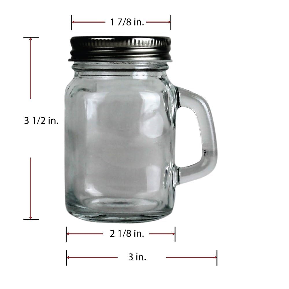 24-Pack Mini Mason Jar Mugs 4oz with Handles & Leakproof Lids - Perfect for Coffee, Tea, Juice, Smoothies, Candles, DIY Crafts & Party Favors - Ideal for Home, Office, Picnics & Gift Giving