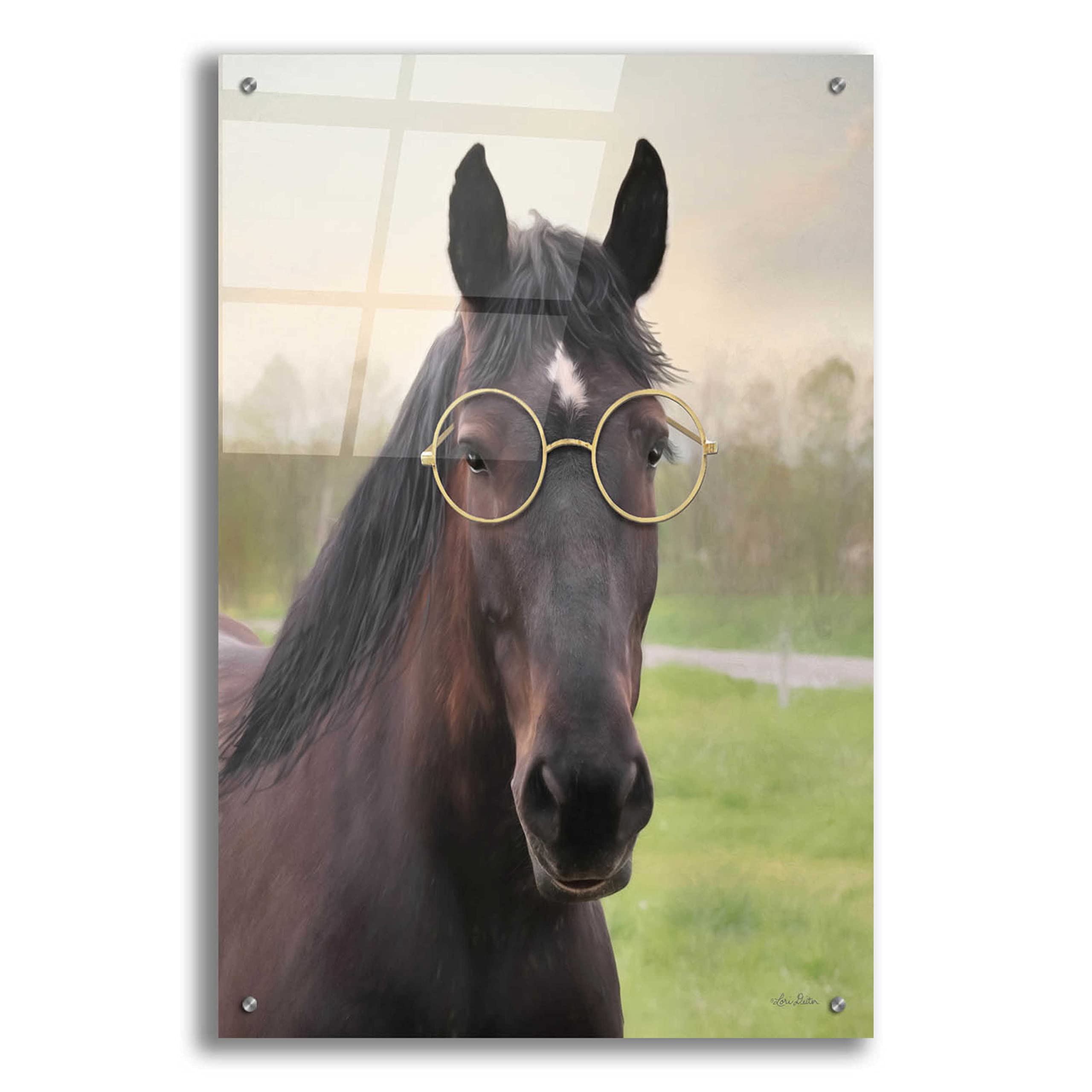 Epic Art 'Horse with Round Glasses' by Lori Deiter - 24