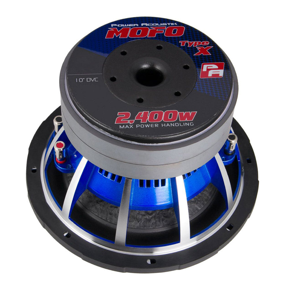Power Acoustik MOFO 102X 10-Inch Car Subwoofer - 2400W Max (1200W RMS) Dual 2 Ohm - High Performance Bass for Car Audio Systems - Perfect for Trucks, SUVs & Custom Car Stereo Setups