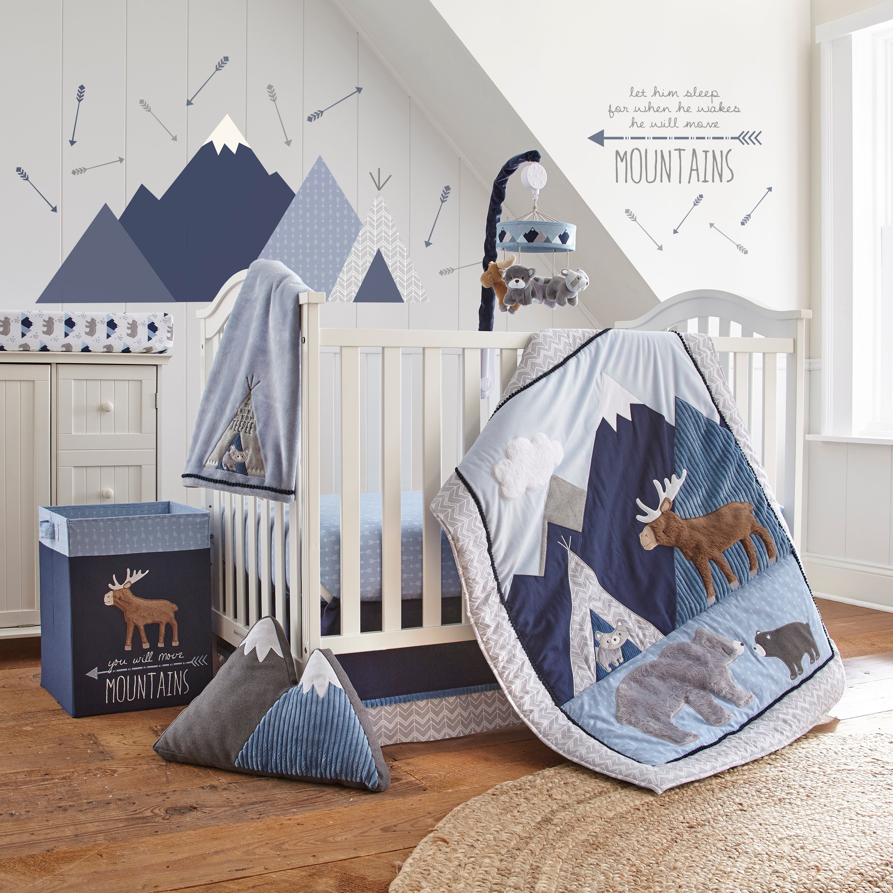 Organic Cotton Trail Mix Print Crib Fitted Sheet Set of 2 - Soft Baby Bedding for Nursery, Daycare & Travel - Breathable Hypoallergenic Crib Sheets for Boys & Girls