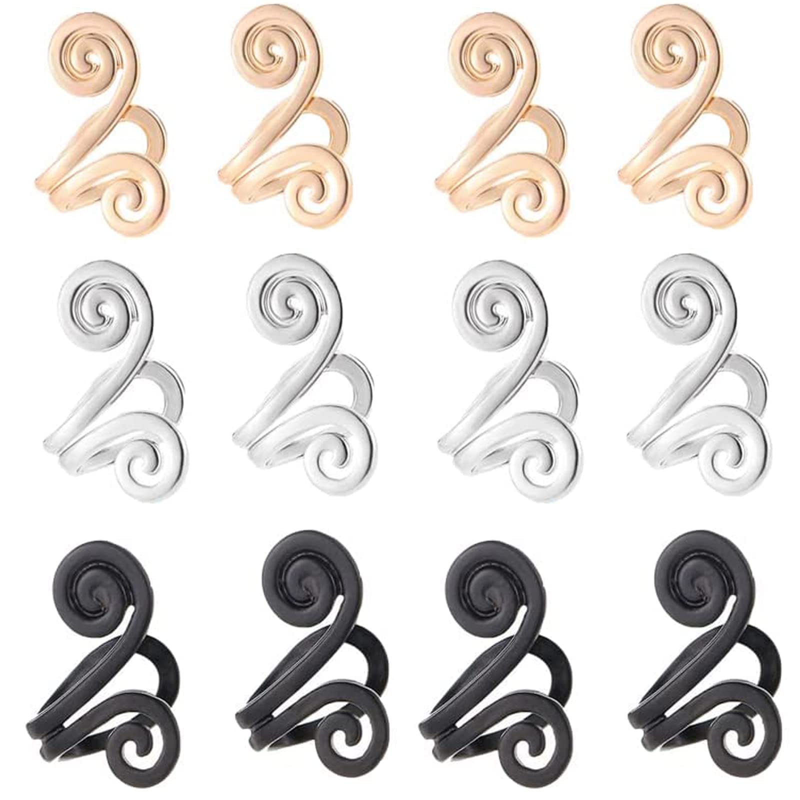 Zunis Acupressure Slimming Earrings - Non-Piercing Weight Loss Ear Cuff Clips for Women & Men (6 Pairs) | Natural Pain Relief & Wellness Jewelry for Work, Yoga & Daily Wear