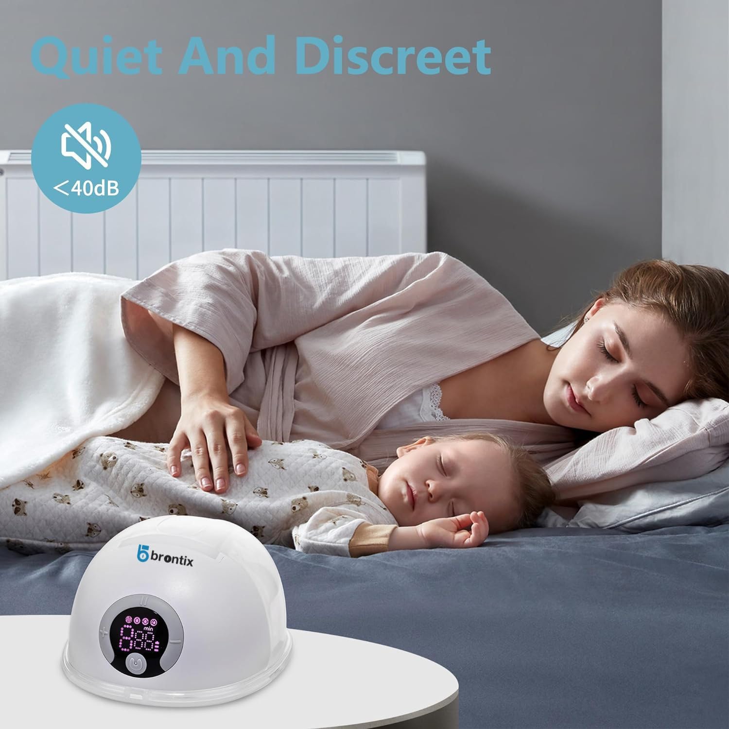 BRONTIX S32 Hands-Free Electric Breast Pump - Automatic Wearable Breastfeeding Pump for Nursing Mothers - Portable & Rechargeable Milk Pump for On-the-Go Use - Perfect for Work, Travel & Nighttime Feeding