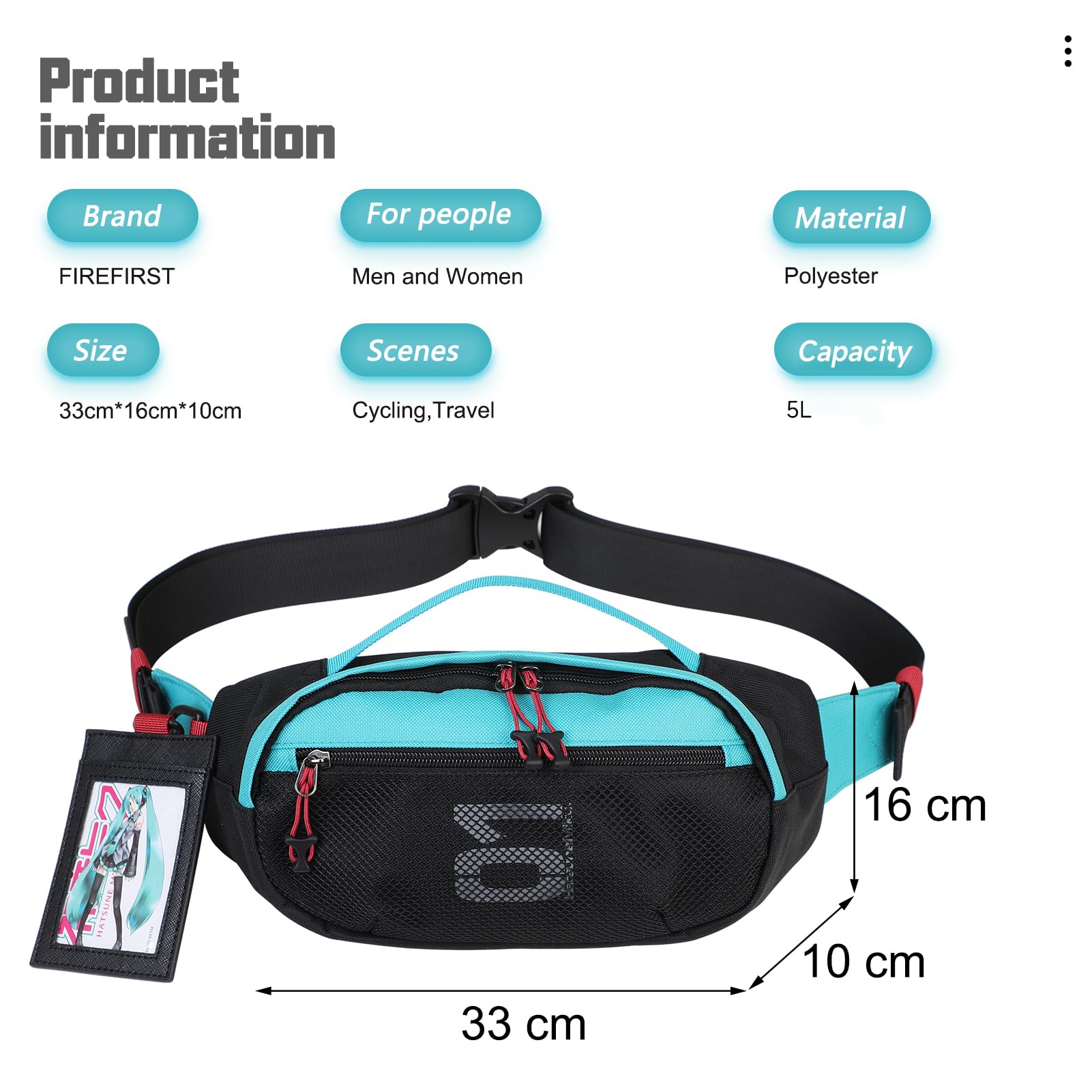 FIREFIRST Crossbody Shoulder Messenger Bag for Hatsune Miku - Stylish Unisex Anime Themed Purse for Men & Women - Perfect for Cosplay, Conventions & Everyday Use