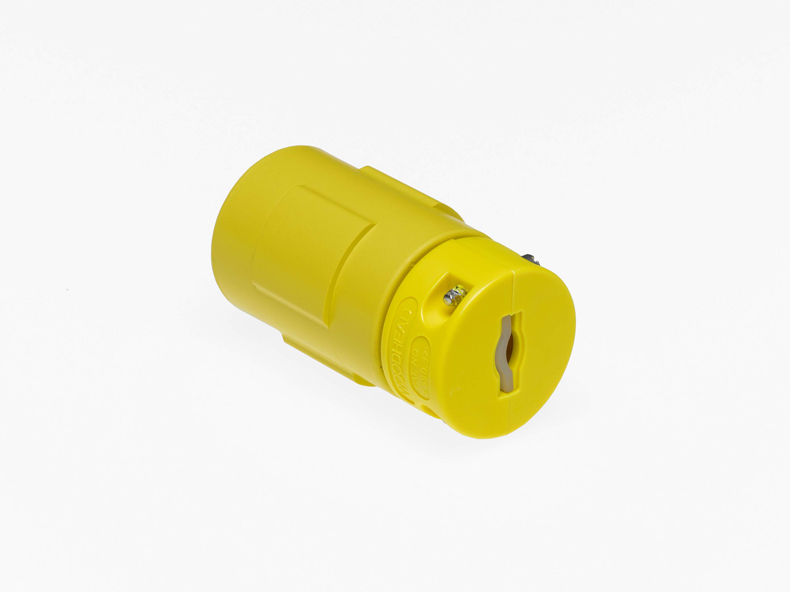 Woodhead 2682 Super-Safeway Plug - Industrial Grade NEMA L22-20 Locking Blade Connector, 4 Pole 5 Wire Replacement Plug for Heavy Duty Electrical Tools (Yellow) - Perfect for Construction Sites, Manufacturing Plants & Industrial Equipment Power Connections
