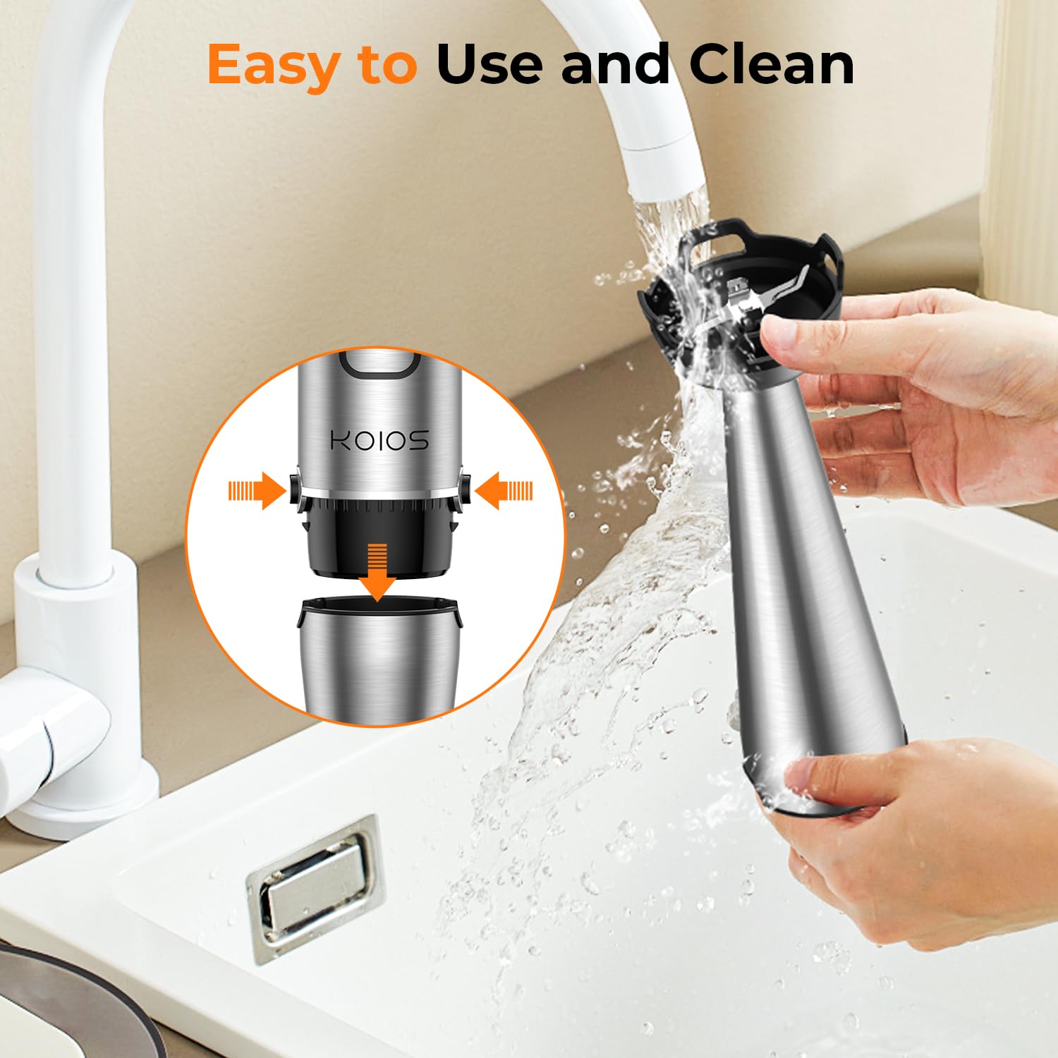 KOIOS 1100W Professional Immersion Blender - 5-in-1 Handheld Blender with Variable Speed, Stainless Steel Shaft, Chopper & Milk Frother, BPA-Free for Smoothies, Soups, Baby Food & Baking - Perfect for Kitchen, Restaurant & Home Cooking