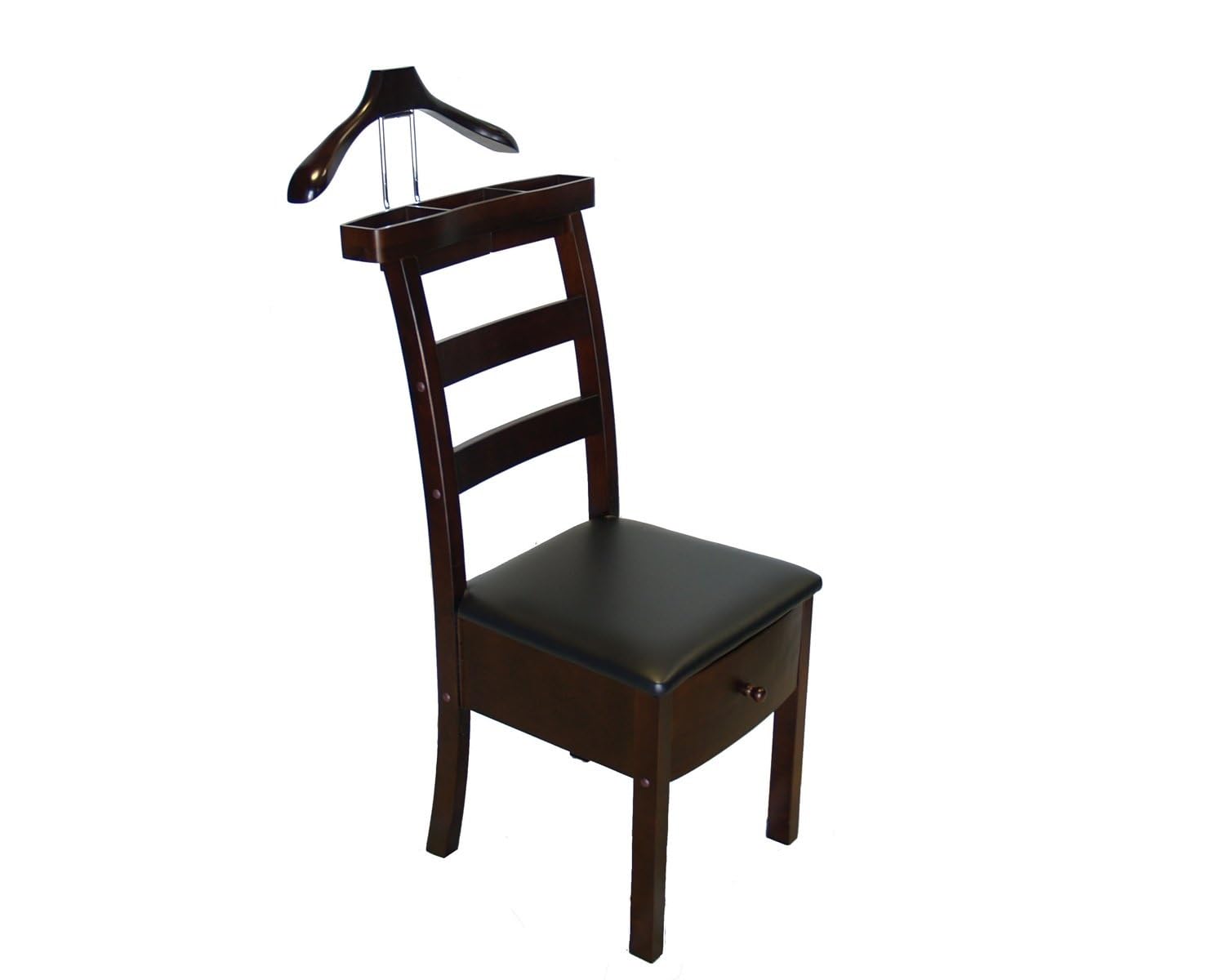 ZCXBHD Gentleman's Valet Chair - Wooden Suit Stand for Men & Women with Drawer & Trouser Bar - Entryway, Office & Living Room Clothes Valet Organizer - Perfect for Suit Storage & Wardrobe Organization
