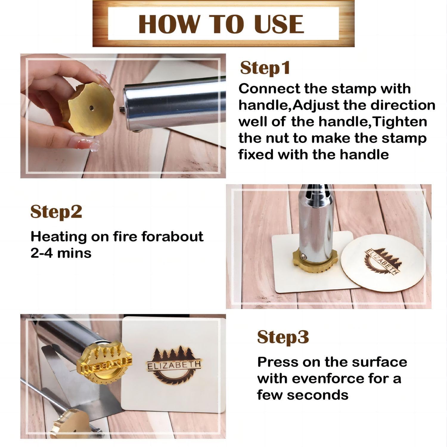 Custom Electric Branding Iron for Wood & Leather - 300W 110V Personalized Branding Tool (2.5
