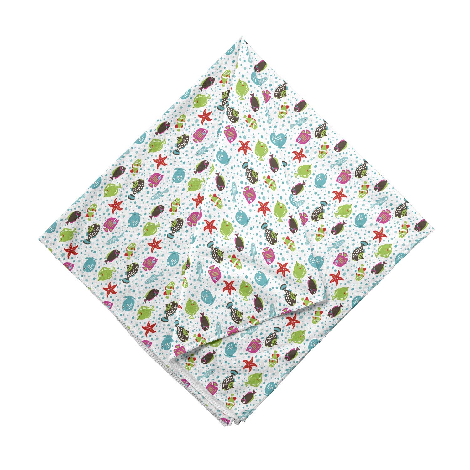 Ambesonne Underwater Bandana - Colorful Fish & Bubbles Design, Unisex Head & Neck Scarf for Swimming, Beach, Fishing & Outdoor Activities