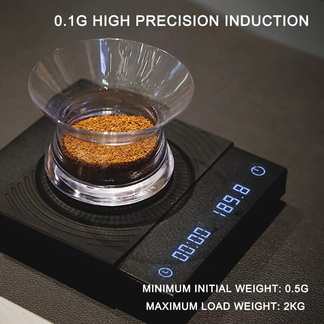 TIMEMORE Digital Coffee Scale with Timer - 2000g for Espresso & Hand Drip (White) - Perfect for Home Brewing