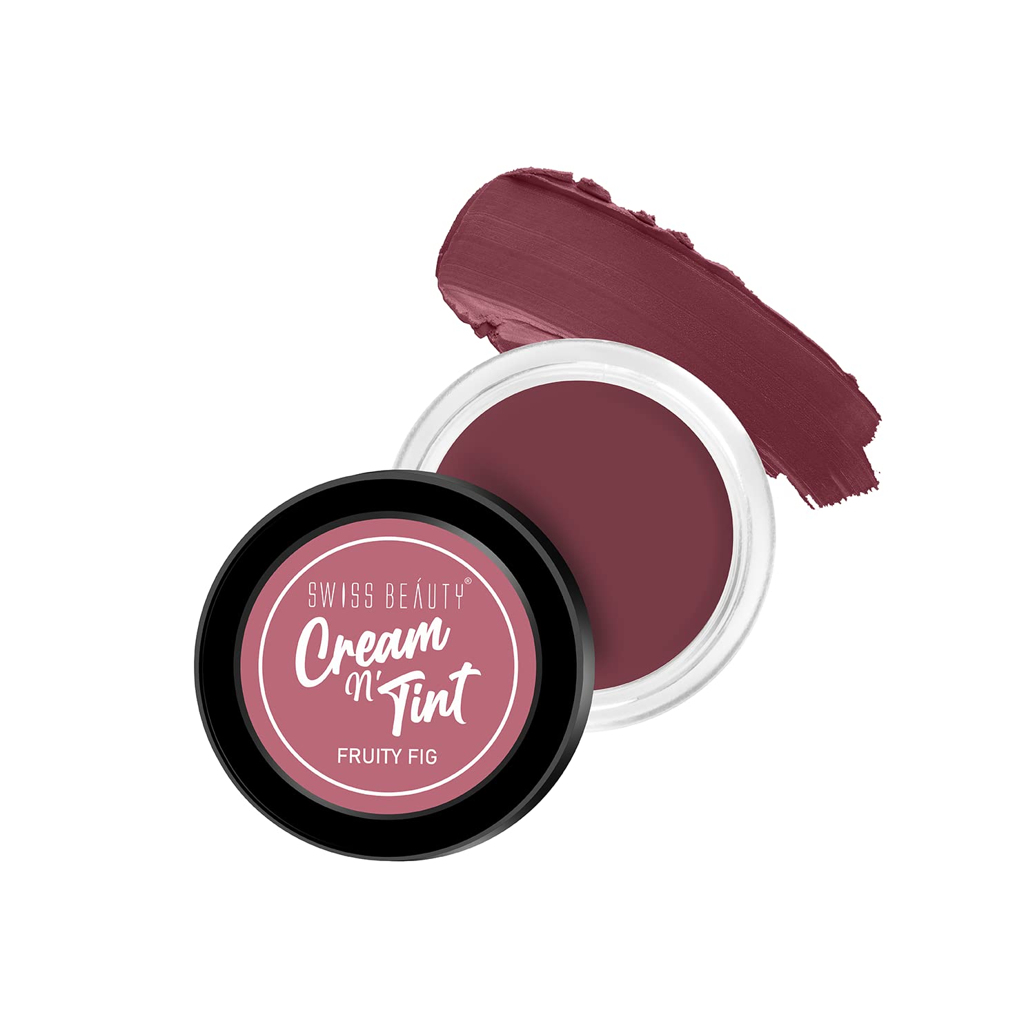 Swiss Beauty 3-in-1 Cream N'Tint for Lips, Eyes & Cheeks - Long Lasting, Blendable Makeup with Jojoba Oil & Glycerin | Fruity Fig Shade (8g) | Perfect for Natural Everyday Look, Date Night & On-the-Go Touch Ups