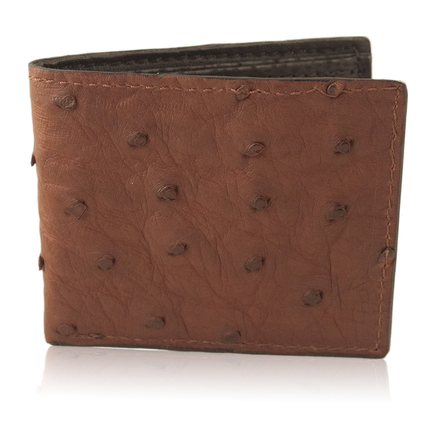 Genuine Ostrich Skin Leather Bifold Wallet - Handmade Men's Luxury Wallet for Everyday Carry & Gift Giving