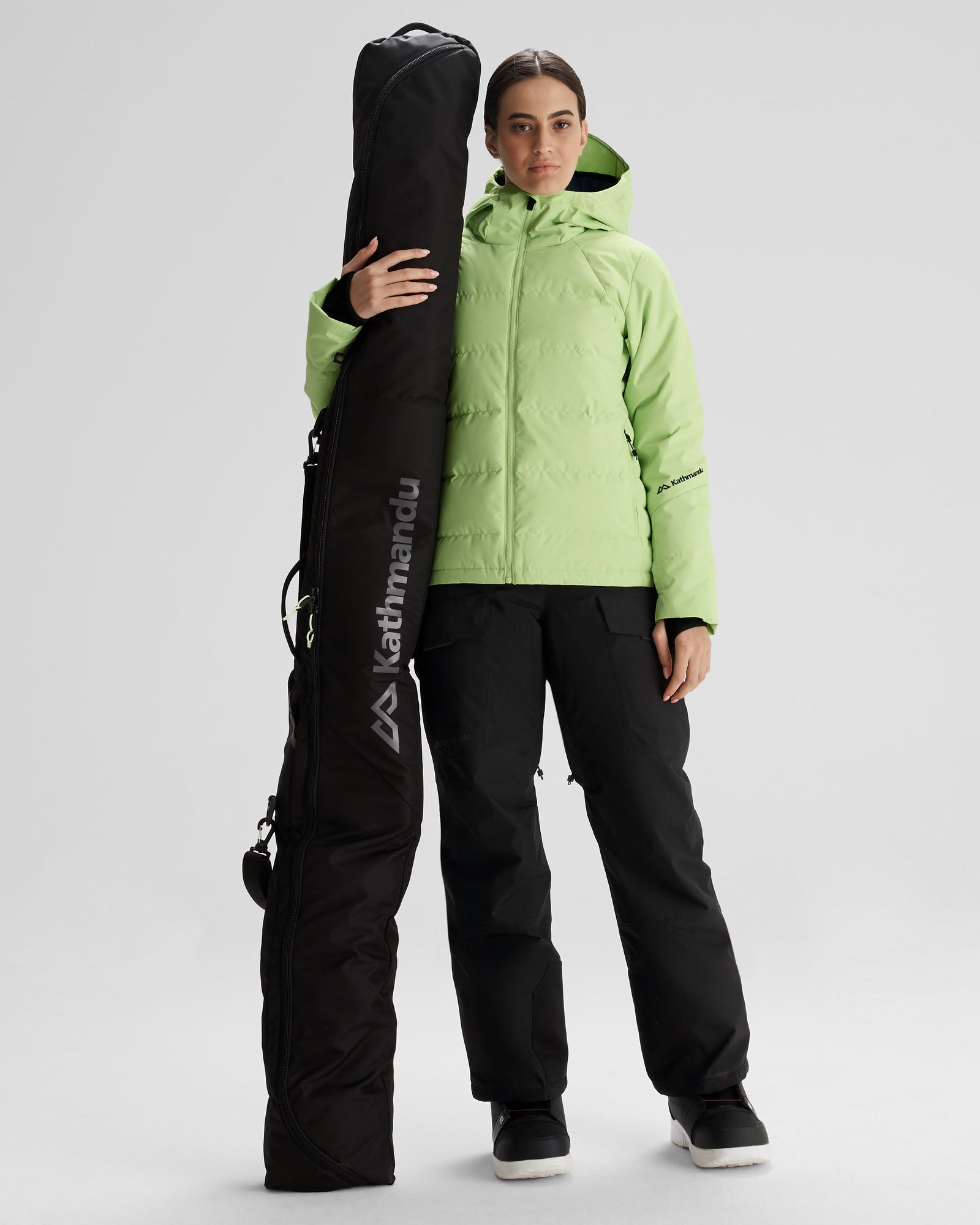 PWDR Days Snow Ski Bag - Waterproof & Durable Black Stingray Design for Skiing, Snowboarding & Winter Travel - Perfect for Airline Check-in & Mountain Adventures