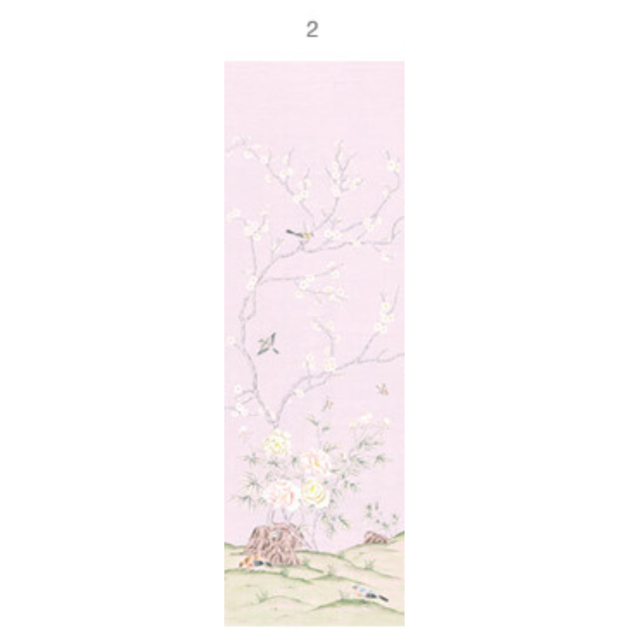 Belva Chinoiserie Mural Wallpaper Panels - Hand-Painted Asian-Inspired Floral Wall Decor for Living Room, Bedroom & Dining Area