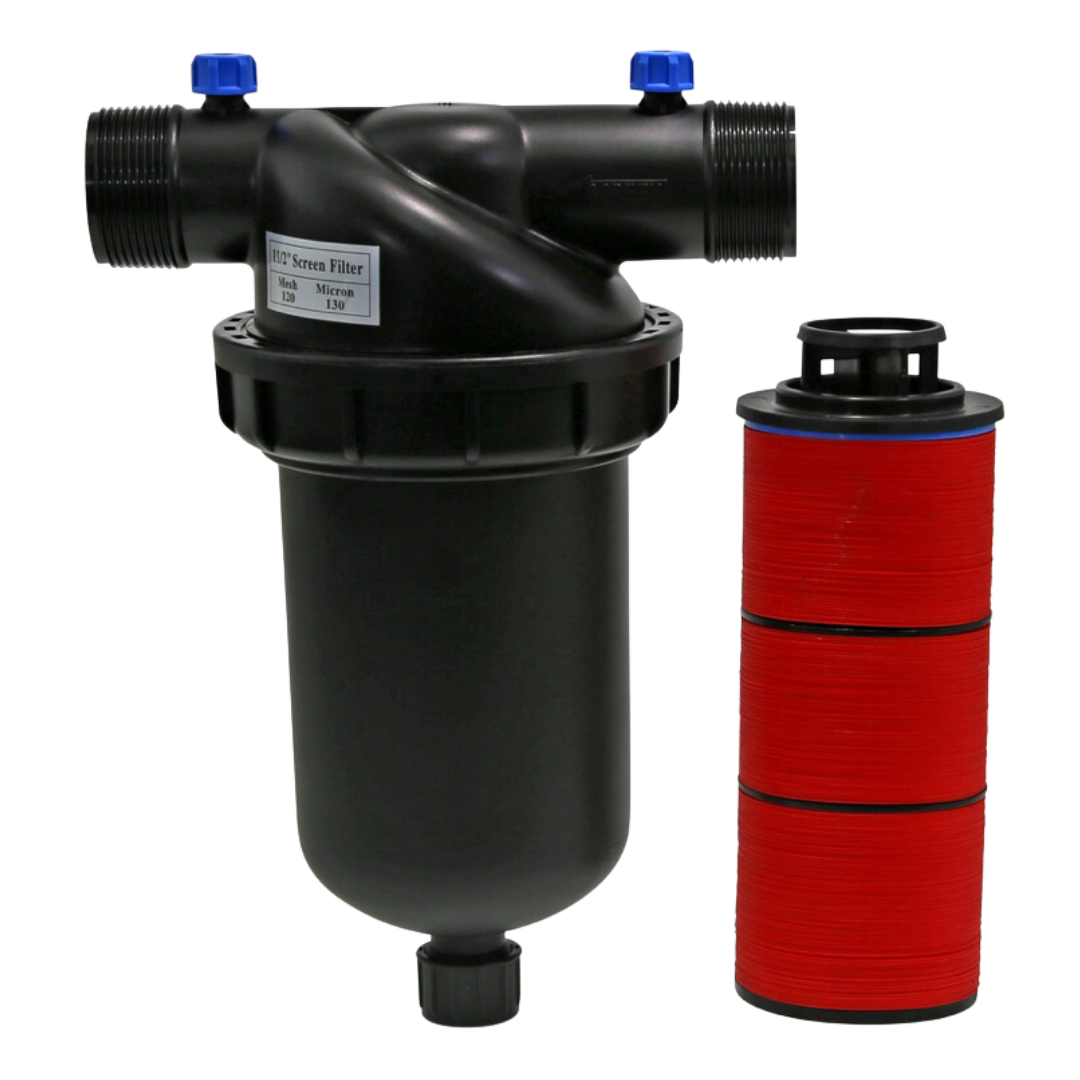130 Micron Inline T-Type Water Filter with 2 Inlet/Outlet Ports - Perfect for Home Plumbing, Irrigation Systems & Hydroponics