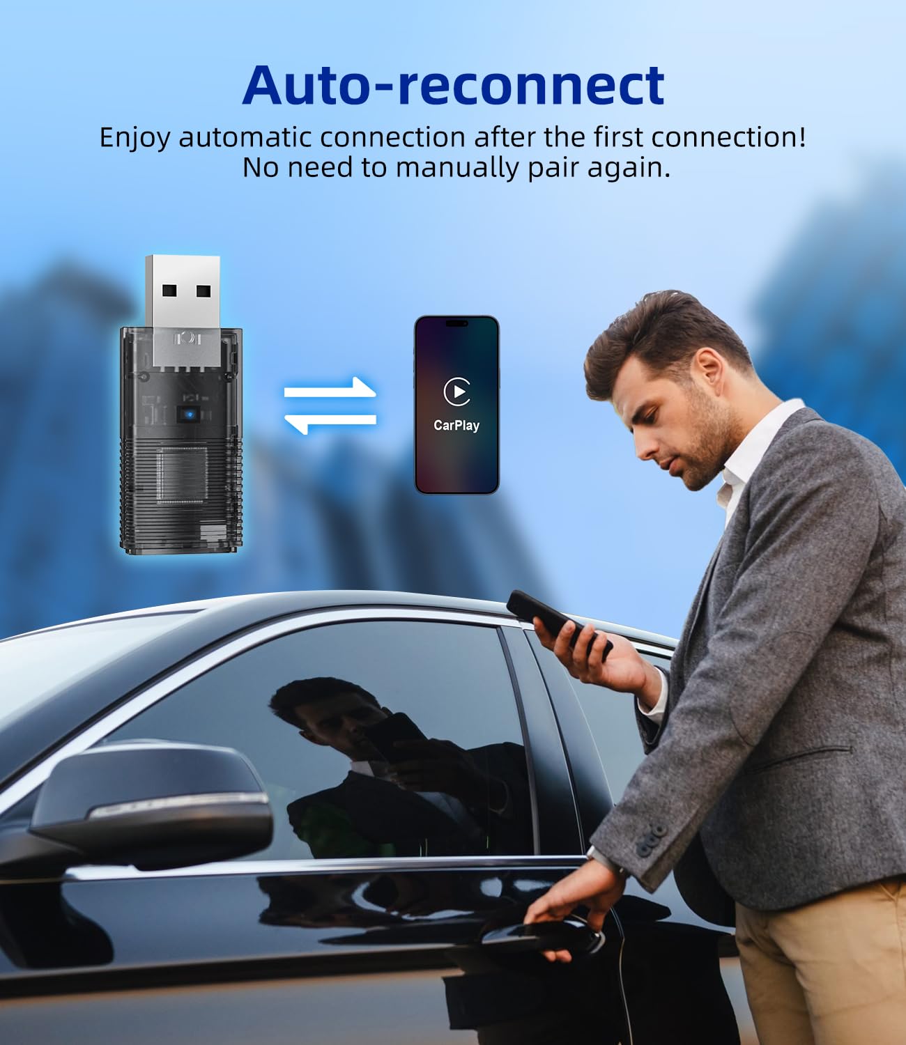 Wireless CarPlay & Android Auto Adapter - 2-in-1 Mini Dongle for 2016+ Cars | Convert Wired to Wireless | Seamless Connectivity for iPhone & Android | Perfect for Commuting, Road Trips & Daily Driving