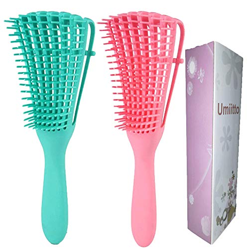 Wet & Dry Detangling Brush for Women & Men - Paddle Hairbrush for Curly, Kinky, Wavy & Natural Black Hair - Perfect for Shower, Salon & Daily Hair Care