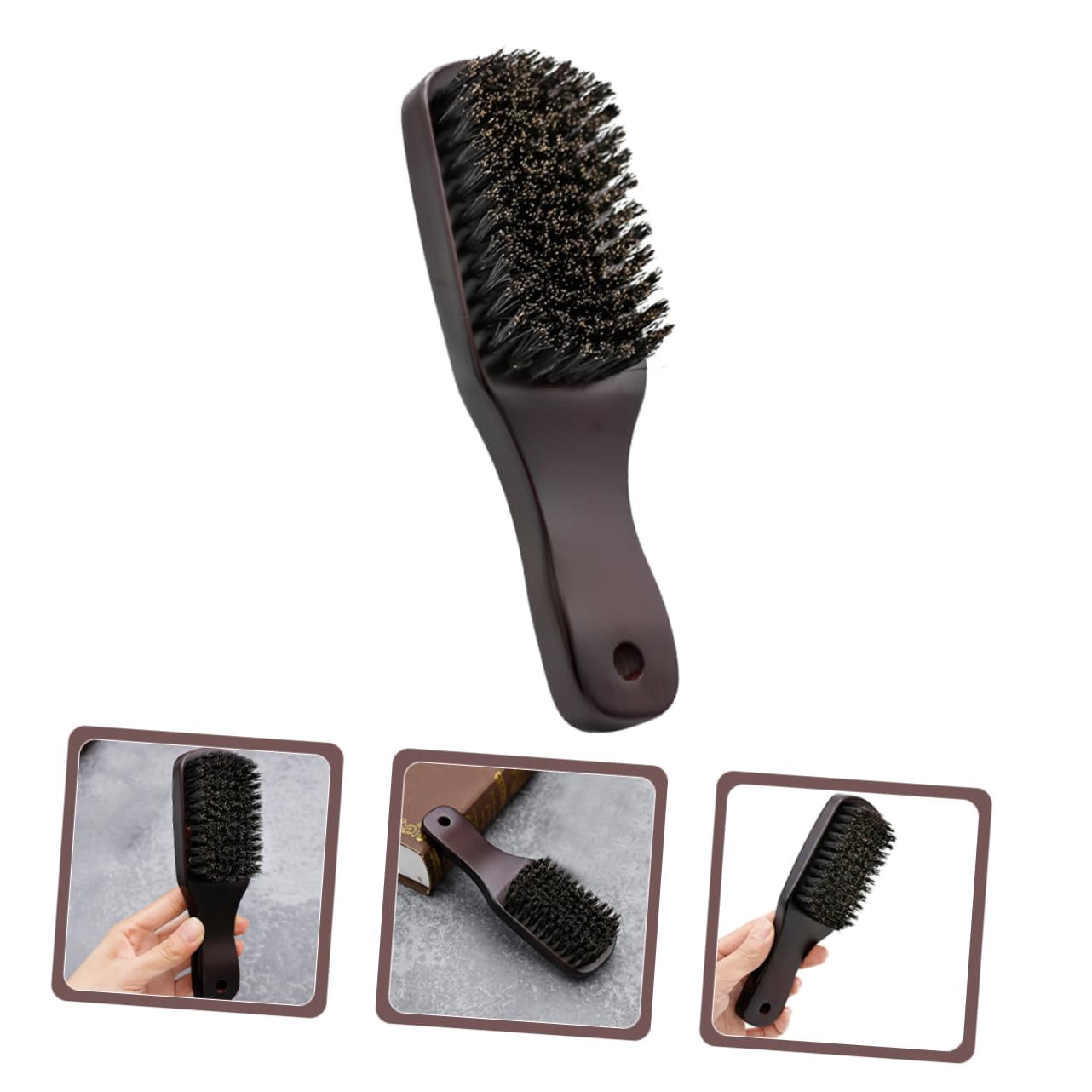 Lurrose Men's Beard Brush - Natural Bristle & Beech Wood Beard Grooming Brush for Styling Mustache & Facial Hair - Perfect for Daily Grooming, Travel & Salon Use