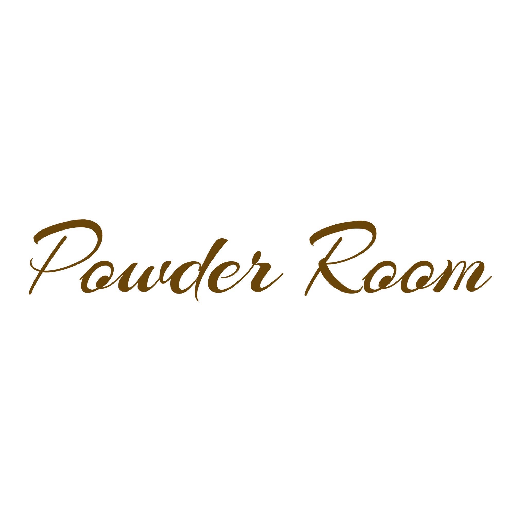 VWAQ Vinyl Door Decals for Powder Room & Bathroom Decor - Inspirational Quotes (Brown, 3.75