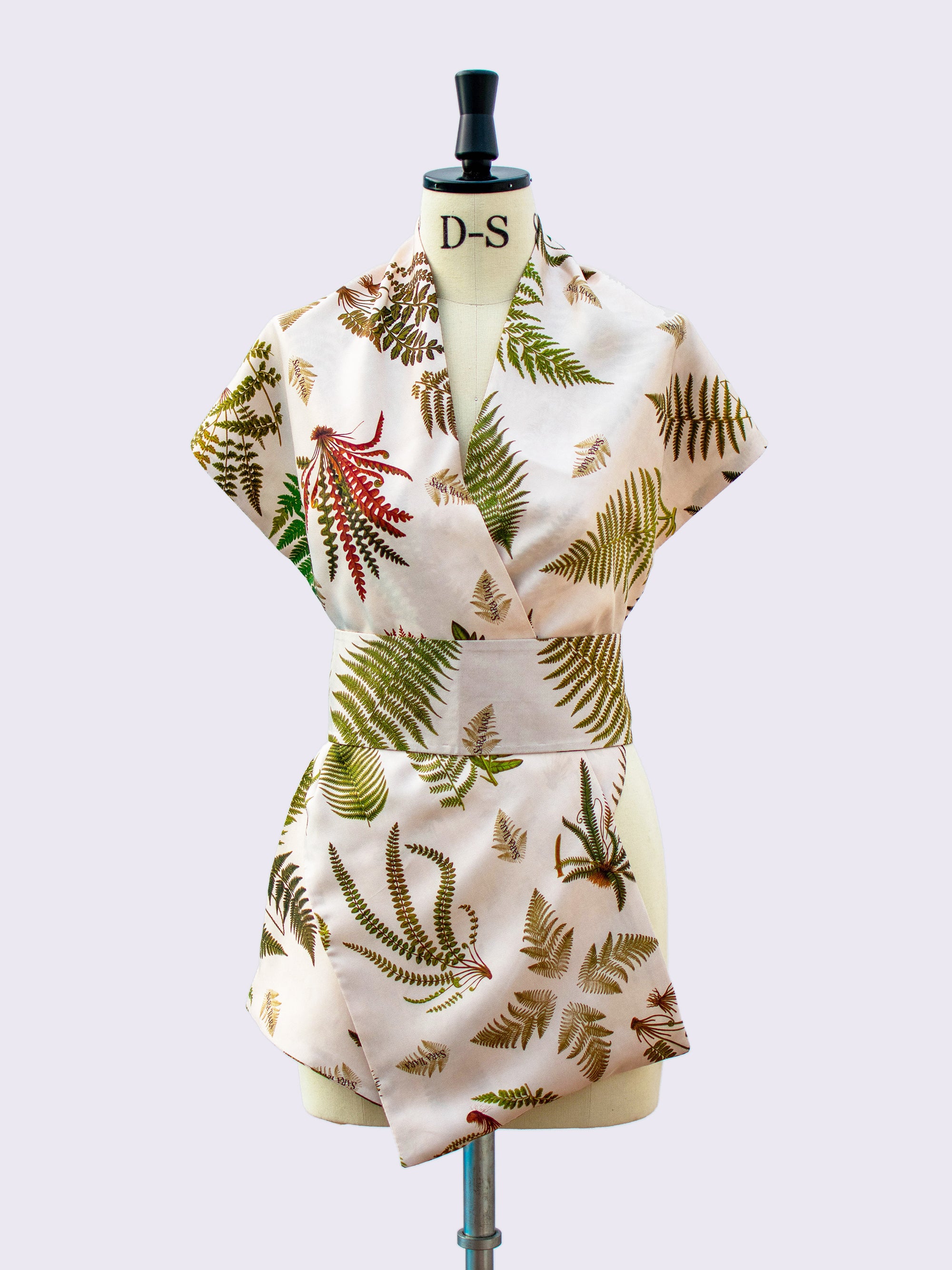 Elegant Silk Maxi Scarf with Fern Print - Lightweight Fashion Accessory for Women, Perfect for Spring Outfits, Weddings & Special Occasions