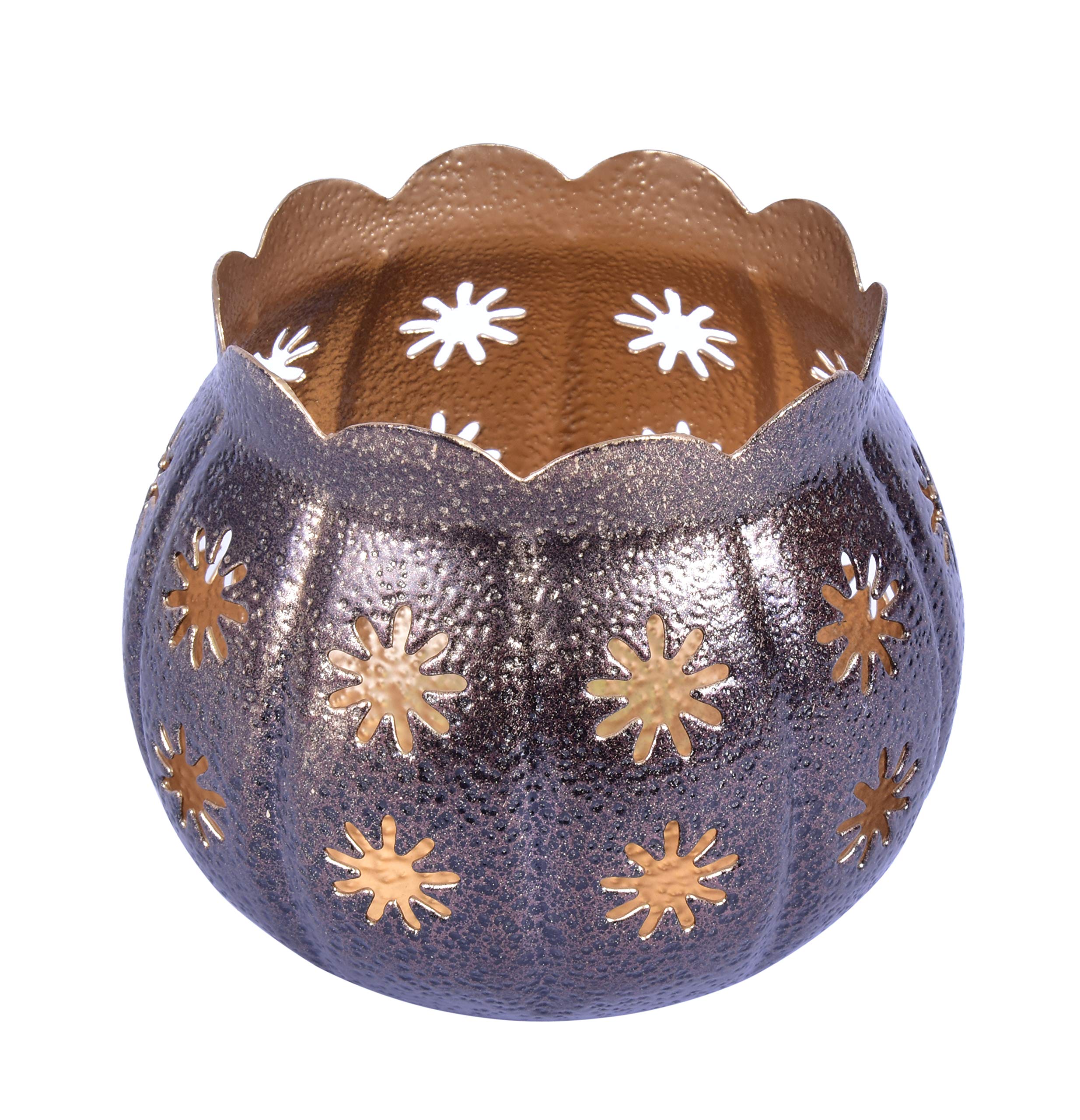 Handmade Romantic Tealight Candle Holders - Wedding Table Decor, Party Centerpieces, Home Décor & Aromatherapy - Brown Votive Candle Holders for Romantic Dinners, Spa Relaxation & Holiday Decorations