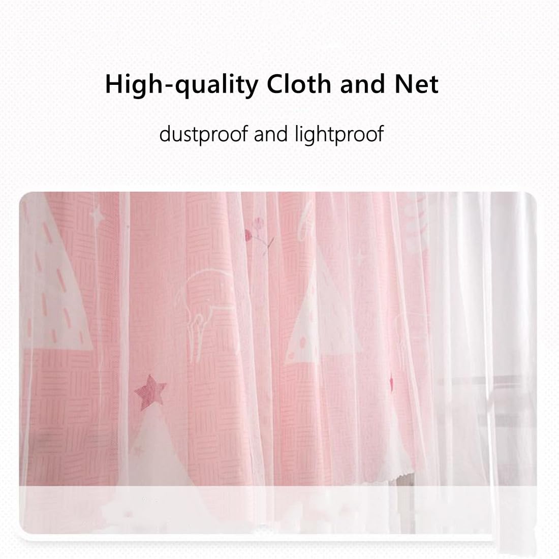 Blackout Bed Canopy for Dorm Bunk Beds - Privacy Curtain with Dustproof Net, Lightproof Bed Tent for Single Sleeper | Perfect for College Dorm Rooms, Kids' Bedrooms & Privacy Spaces