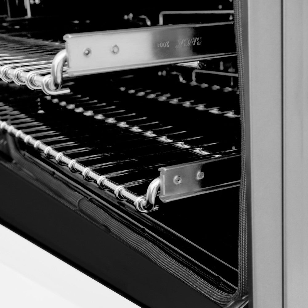 ZLINE 36-inch Professional Dual Fuel Range Kitchen Package - Stainless Steel Gas Stove with White Matte Door & Convertible Vent Hood - Perfect for Home Chefs & Modern Kitchens
